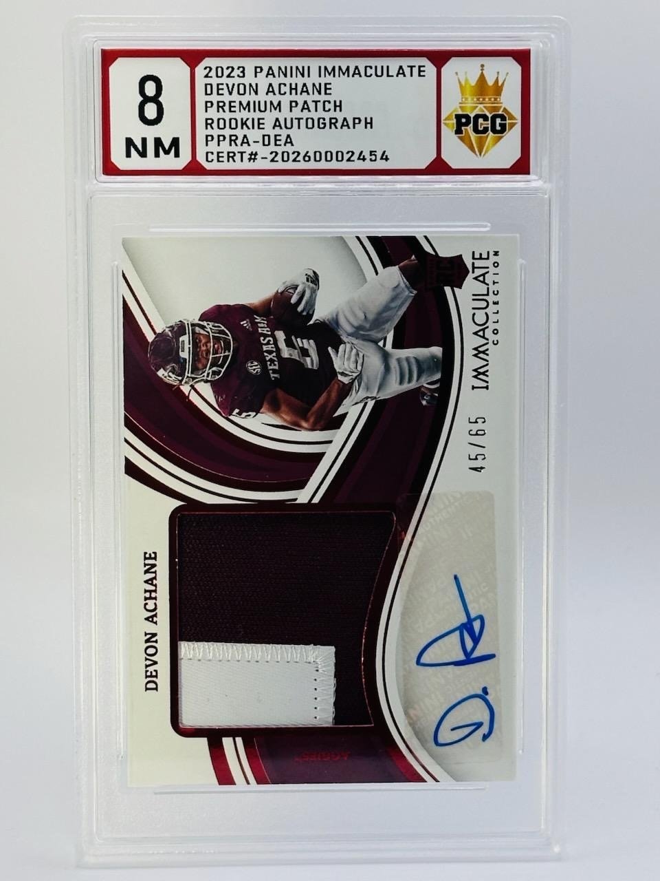 #20260002454 2023 DEVIN ACHANE PATCH AUTO 8 NM