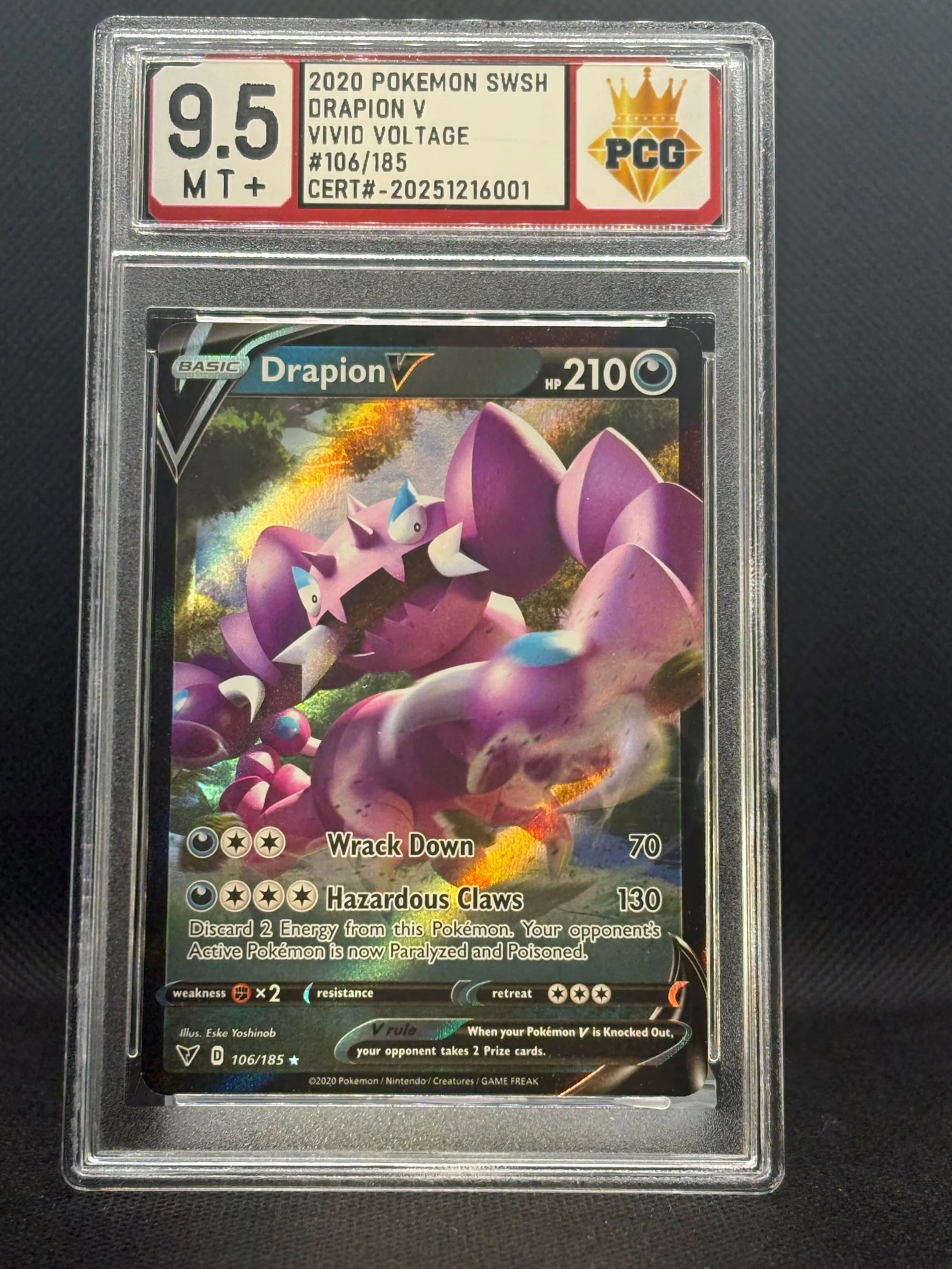 #20251216001 2020 POKEMON SWSH DRAPIOM V 9.5 MT+
