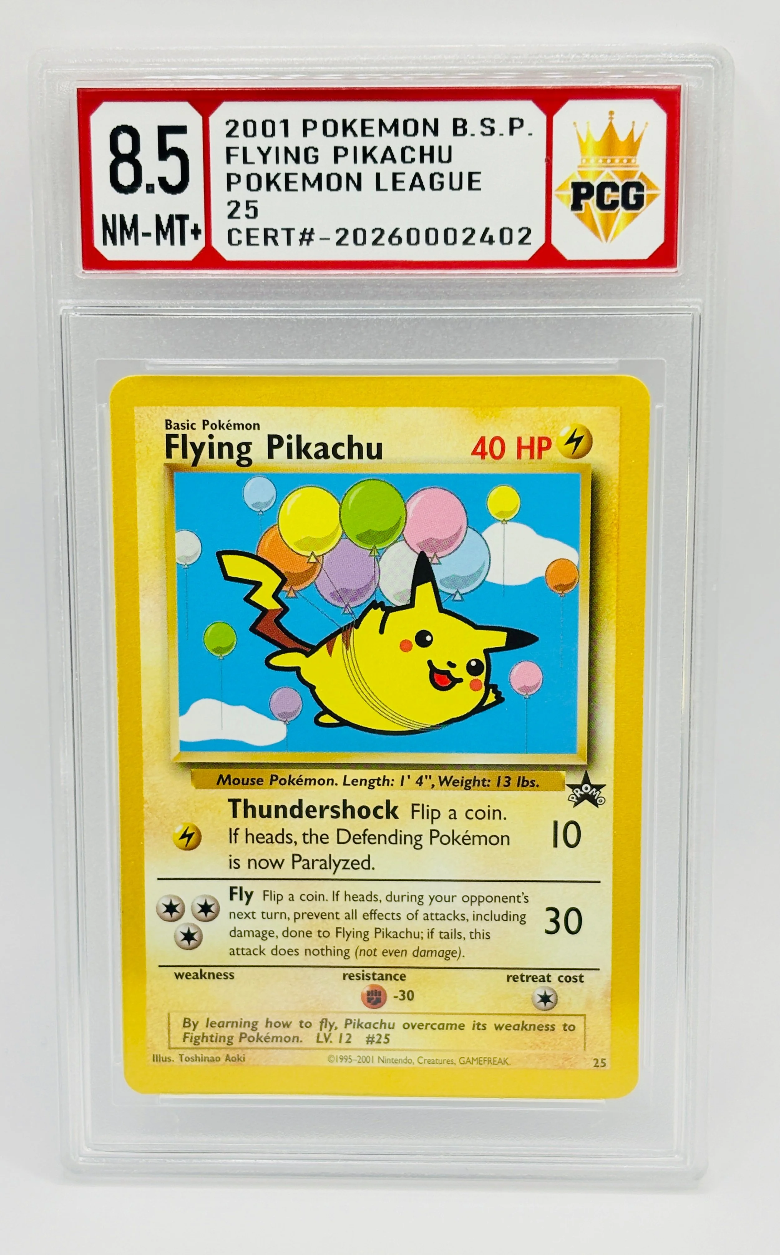 #20260002402 2001 FLYING PIKACHU 8.5 NM-MT+
