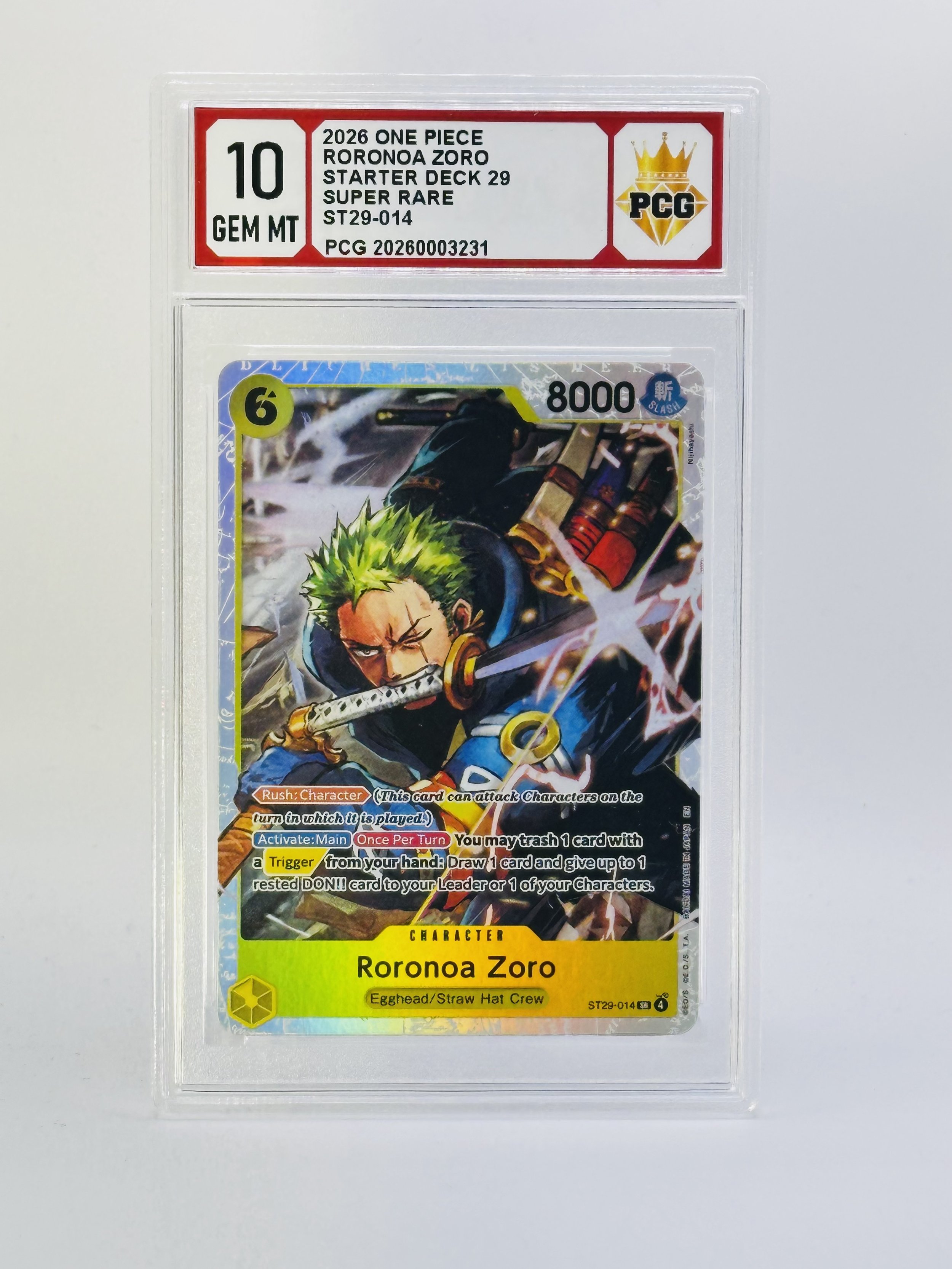 #20250003231 2026 RORONZO ZORO 10 GEM MT