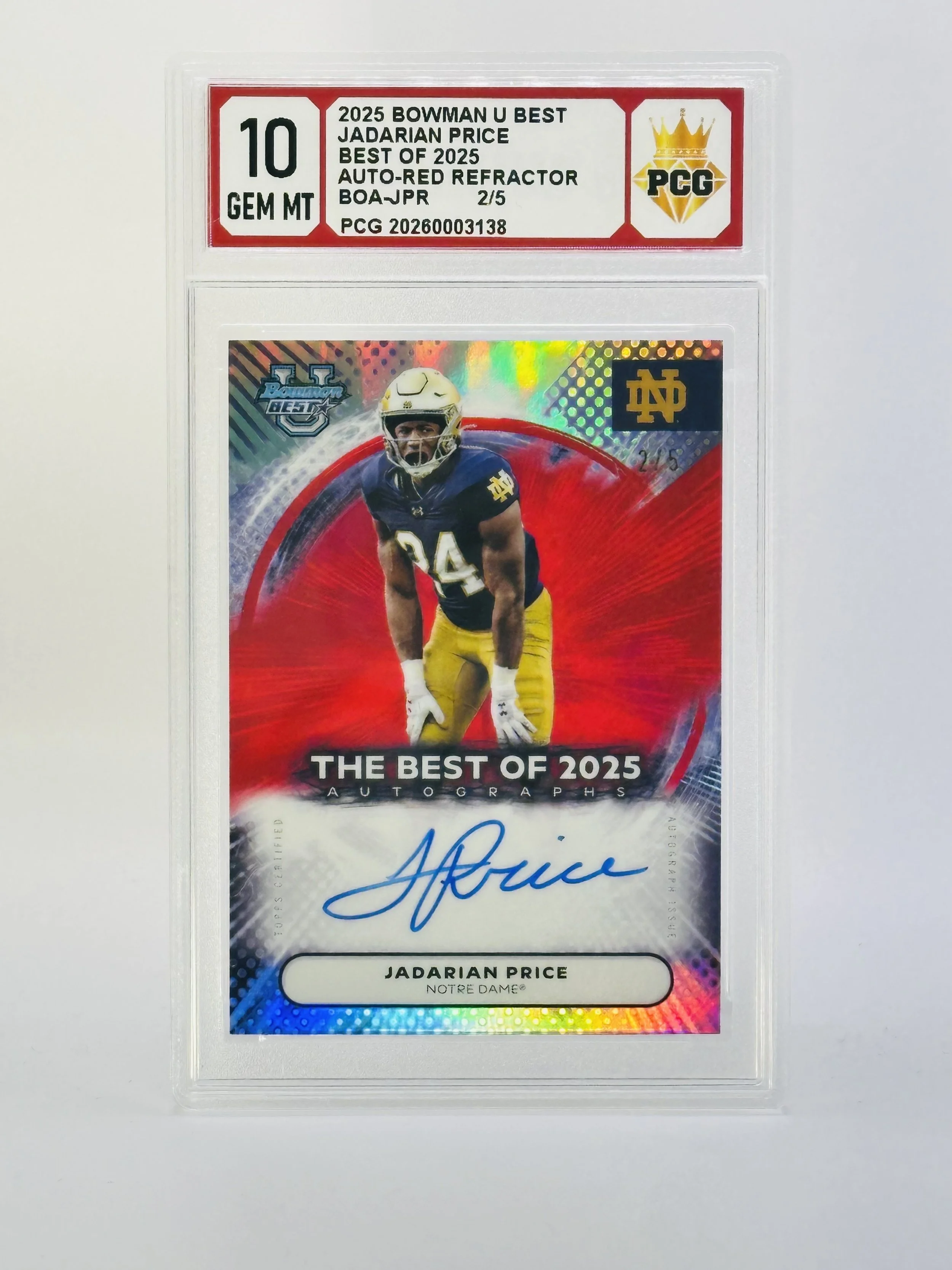 #20260003138 2025 JADARIAN PRICE 10 GEM MT