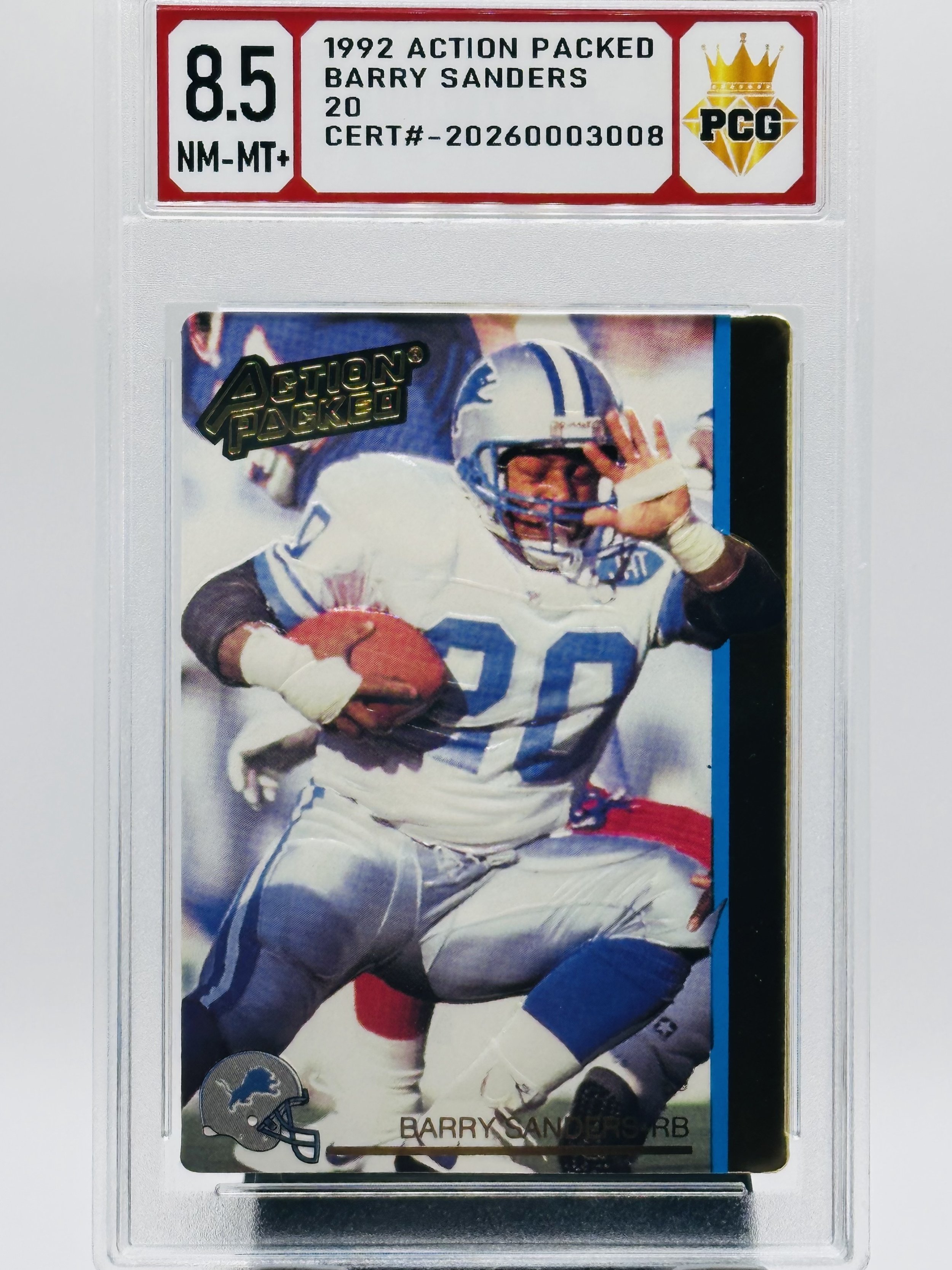 #20260003008 1992 BARRY SANDERS 8.5 NM-MT+
