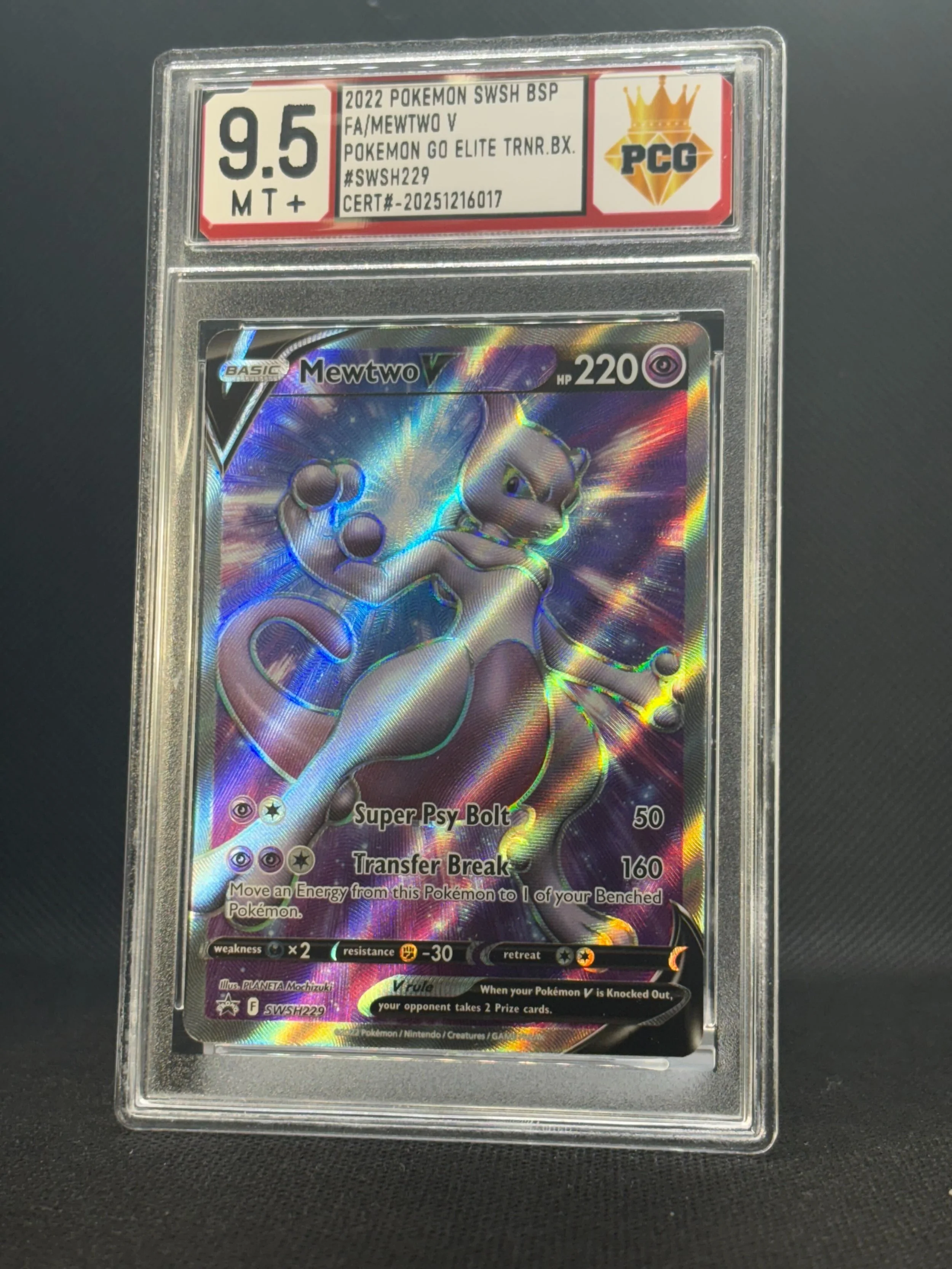 #20251216017 2022 POKEMON SWSH BSP FA/MEWTWO V 9.5 MT +