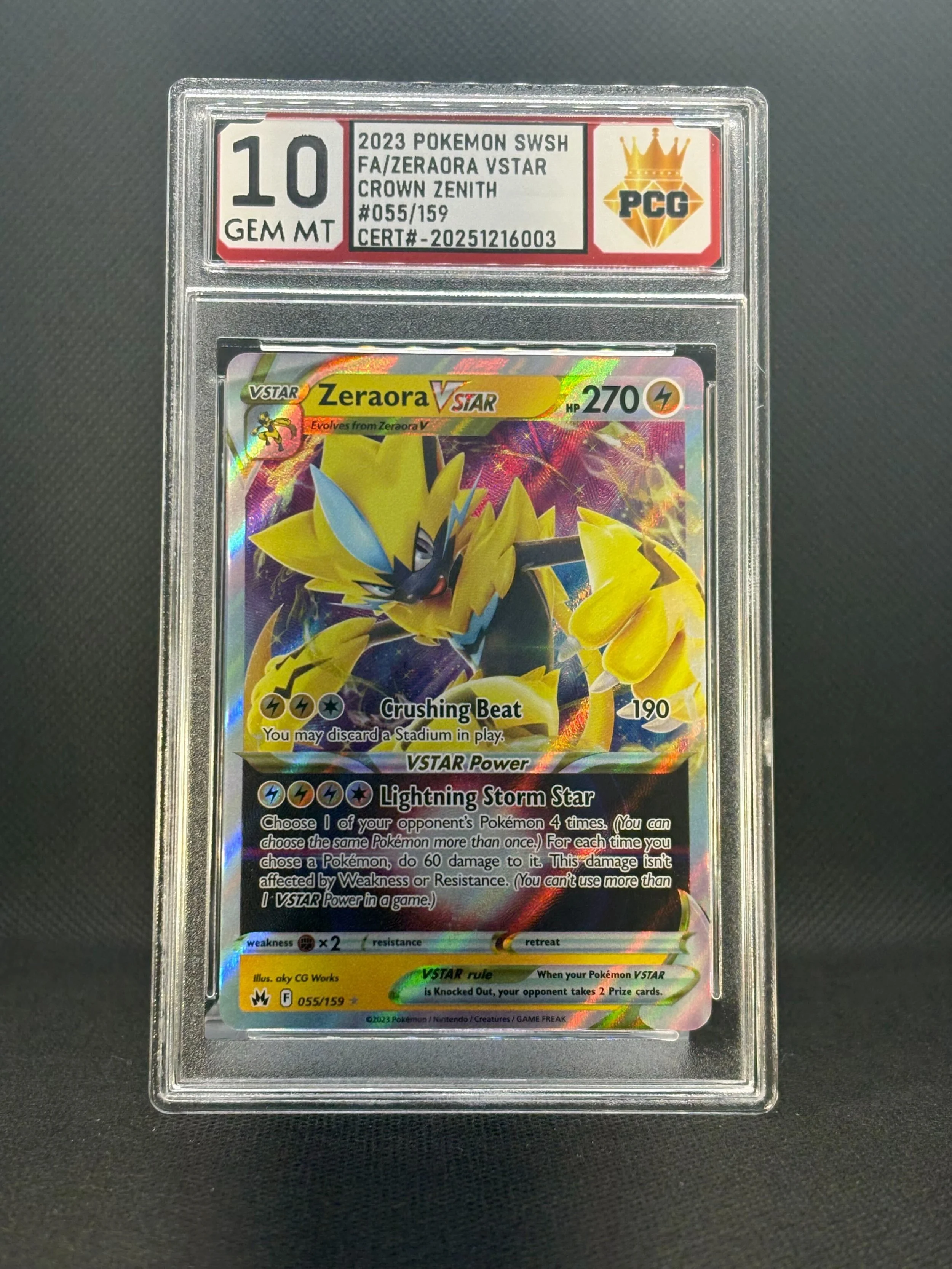 #20251216003 2023 POKEMON SWSH FA/ZERAORA VSTAR 10 GEM MT