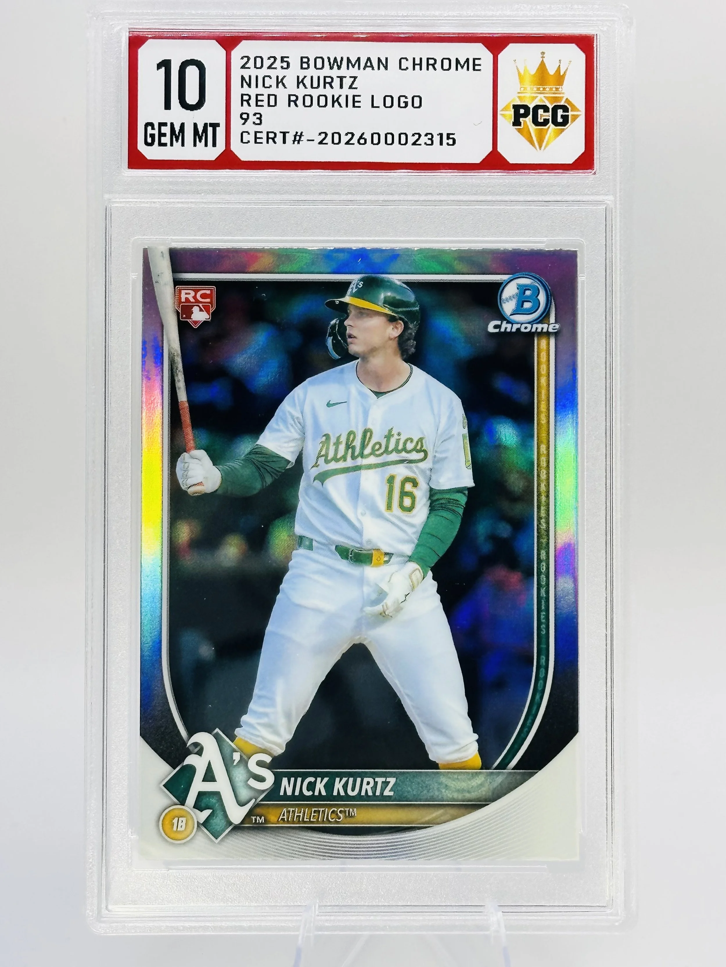 #20260002315 2025 NICK KURTZ RC 2025 10 GEM MT
