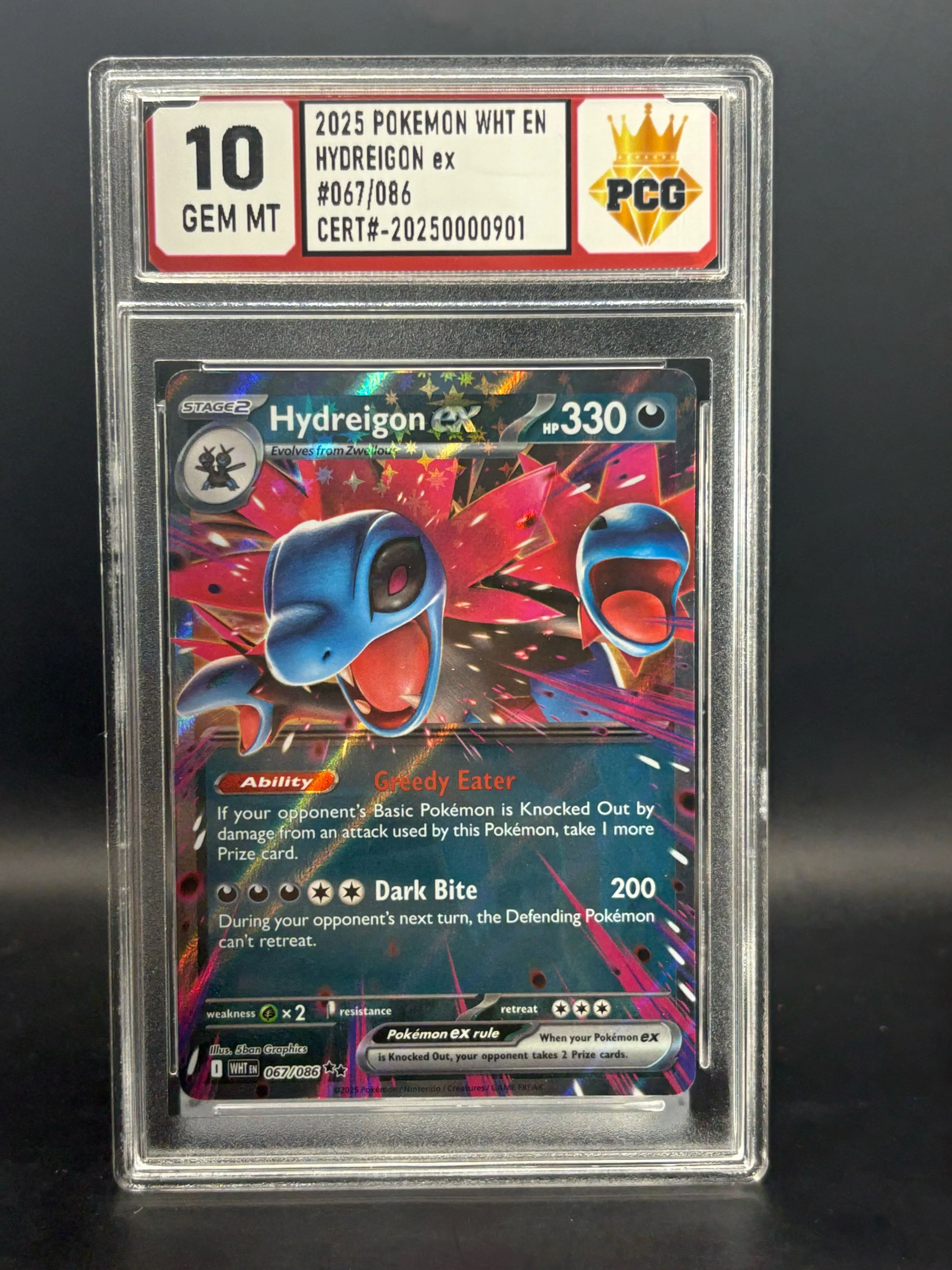 #20251250000901 2025 POKEMON WHT EN HYDREIGON EX 10 GEM MT