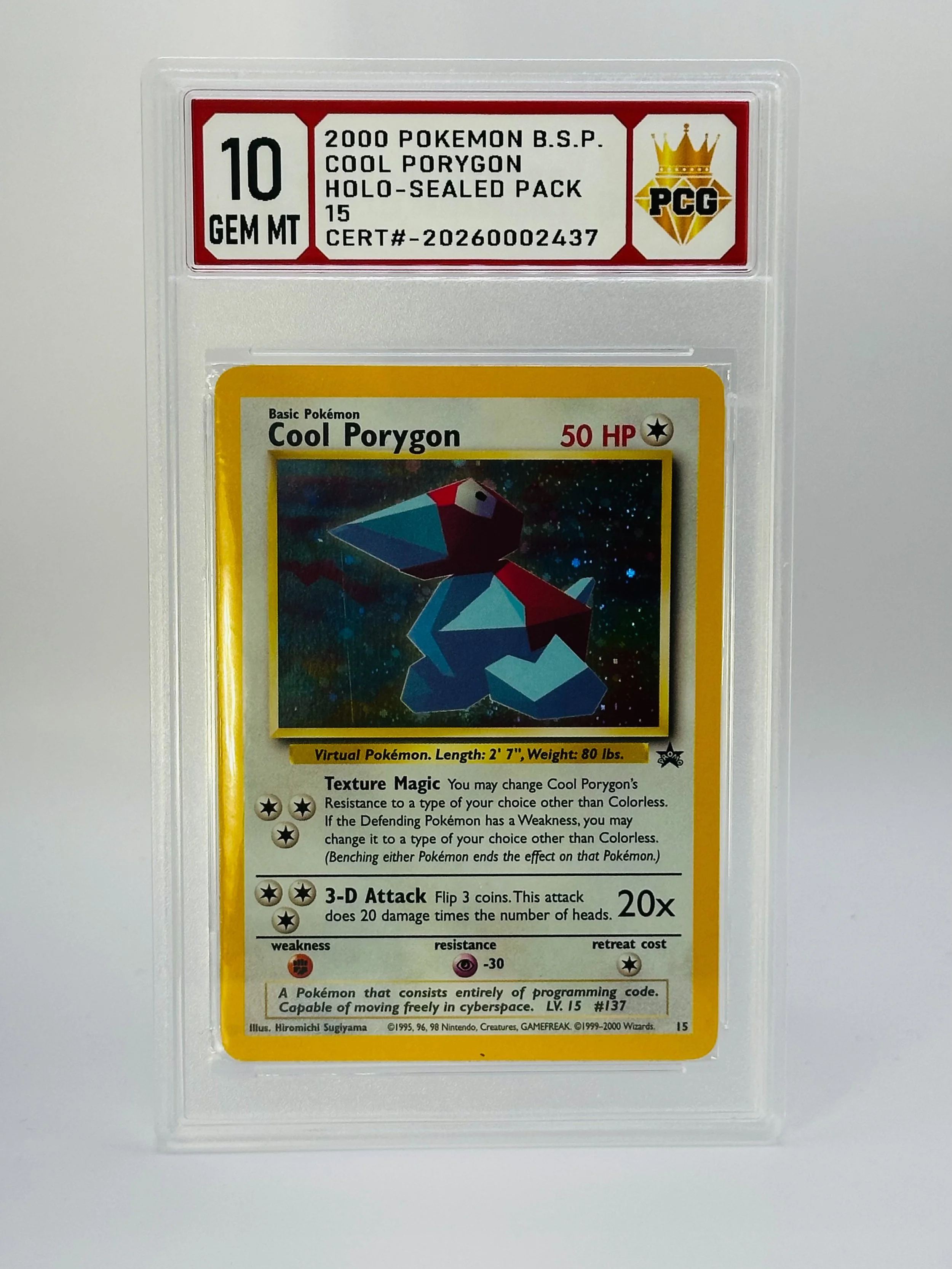 #20260002437 2000 COOL PORYGON 10 GEM MT