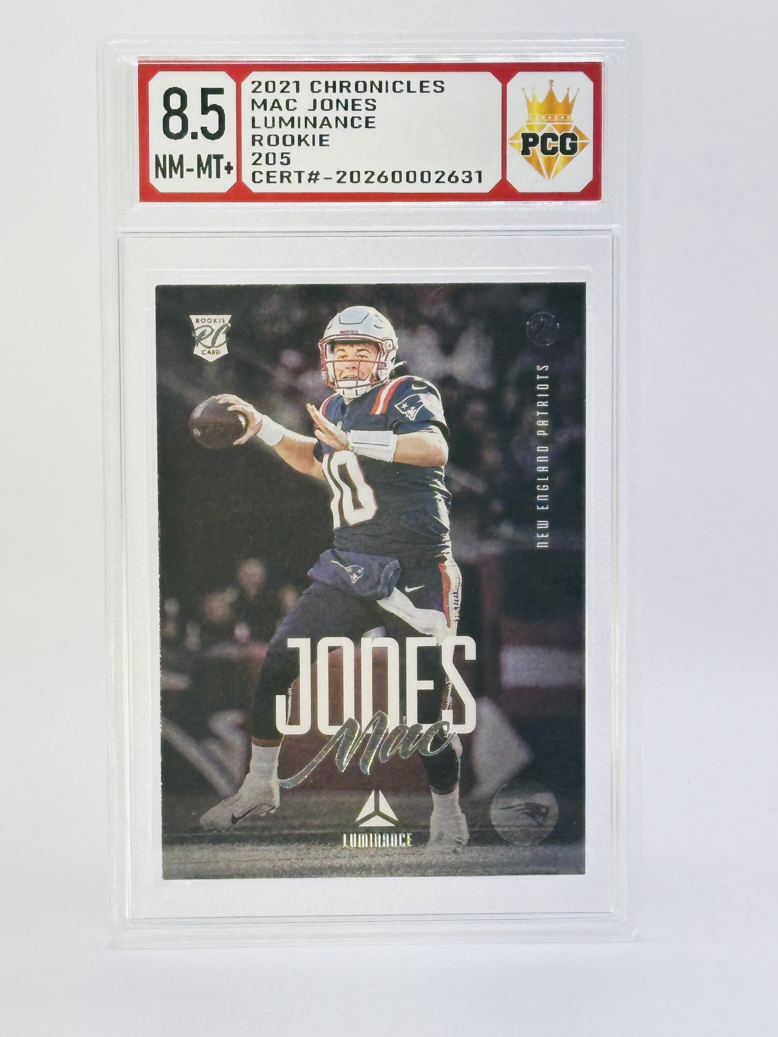 #20260002631 2021 MAC JONES 8.5 NM-MT+