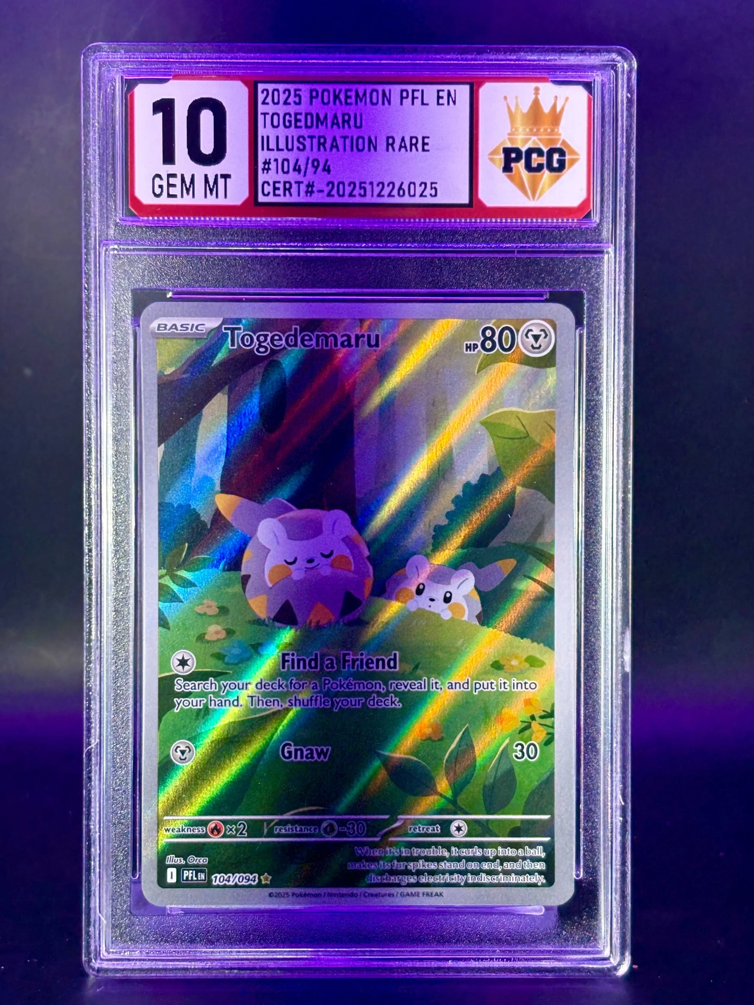 #20251226025 2025 POKEMOM PFL EN TOGEDMARU 10 GEM MT