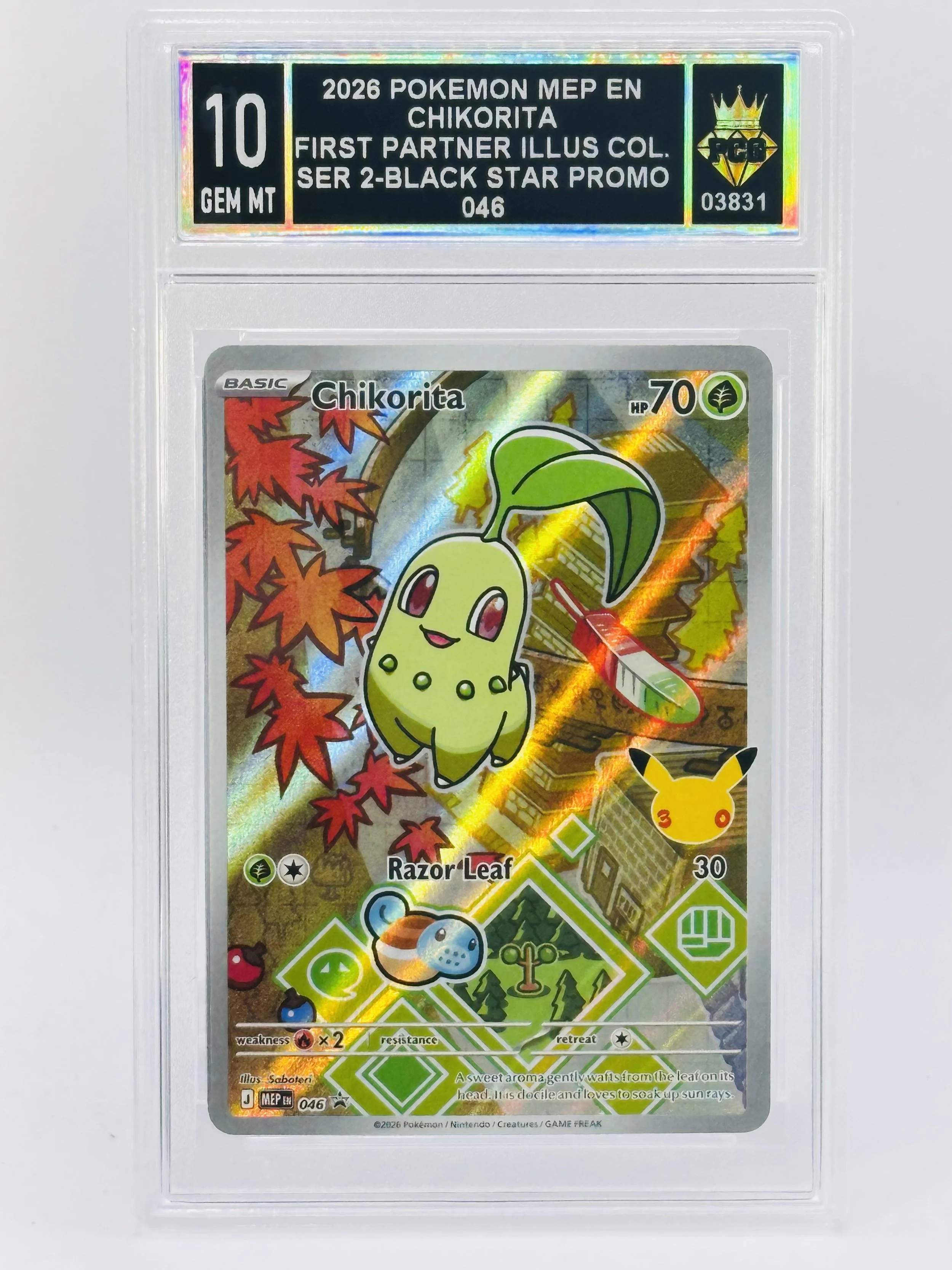 #20260003831 2026 CHIKORITA 10 GEM MT