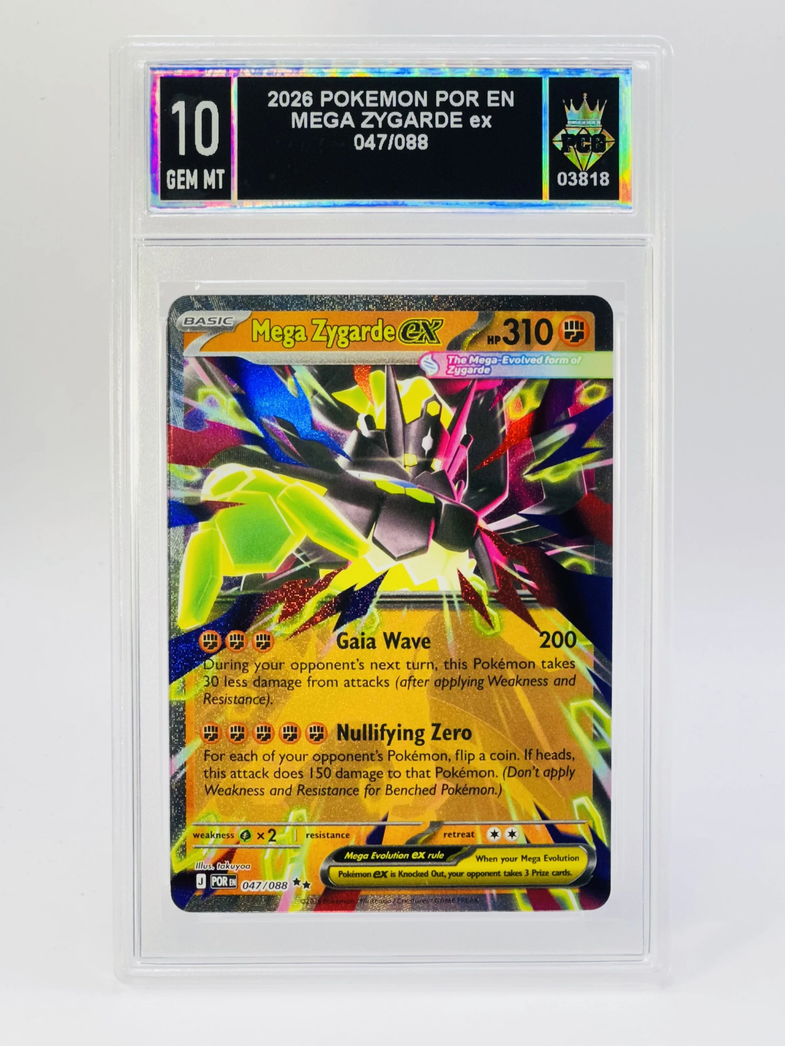#20260003818 2026 MEGA ZYGARDE EX 10 GEM MT