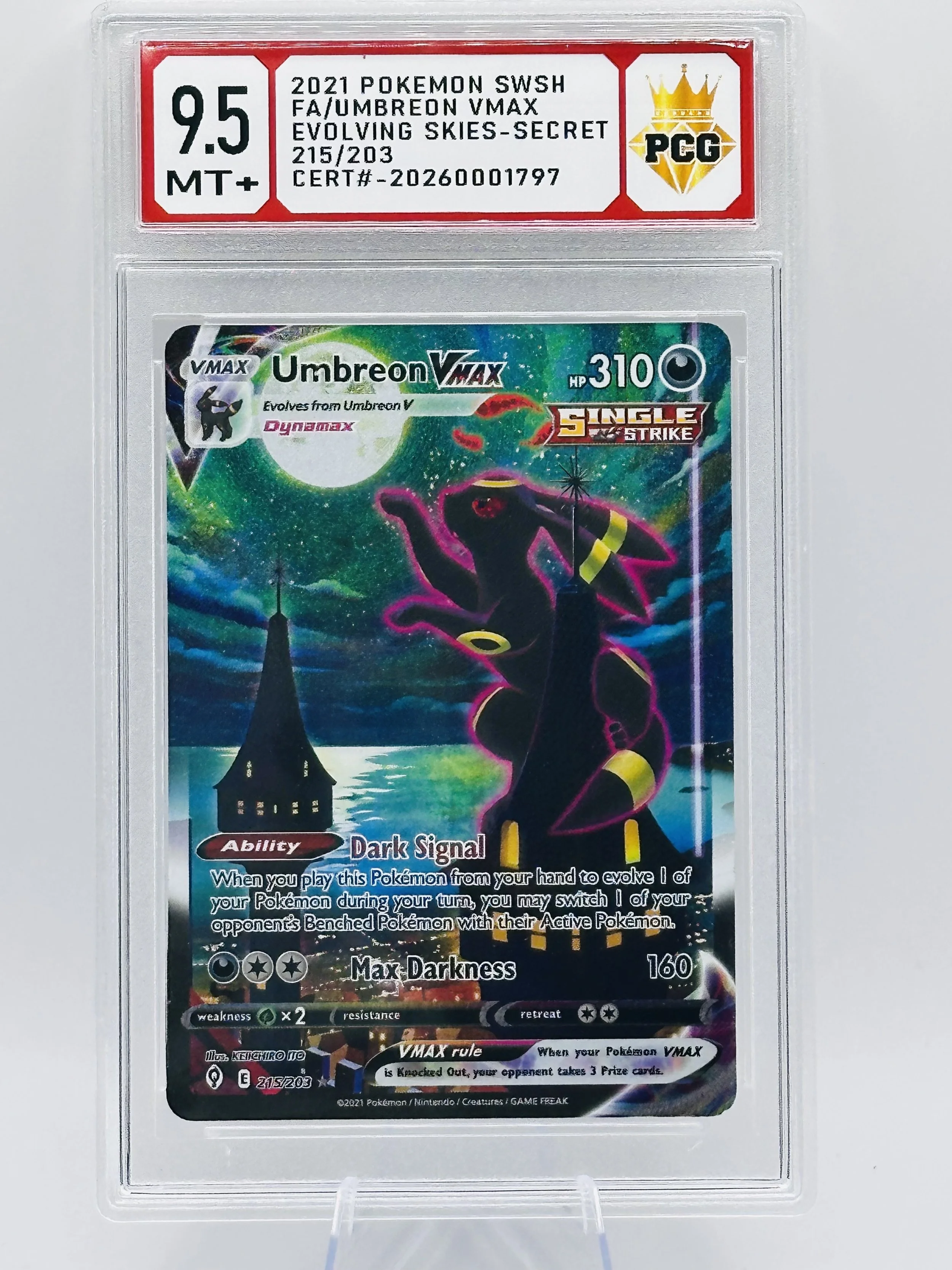 #20260001797 2021 FA/UMBREON VMAX 9.5 MT+ NEW LABEL