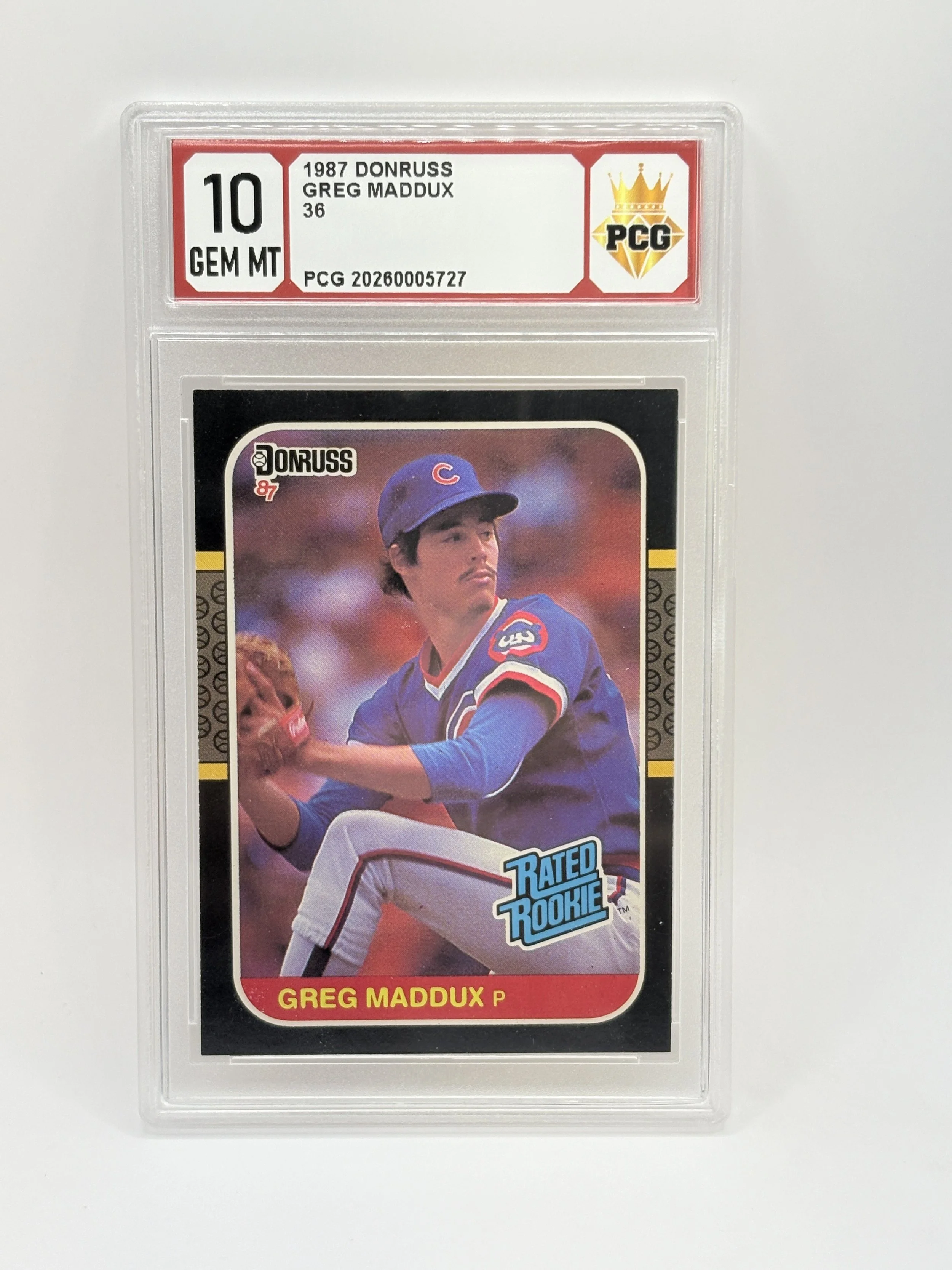 #20260005727 1987 GREG MADDUX 10 GEM MT