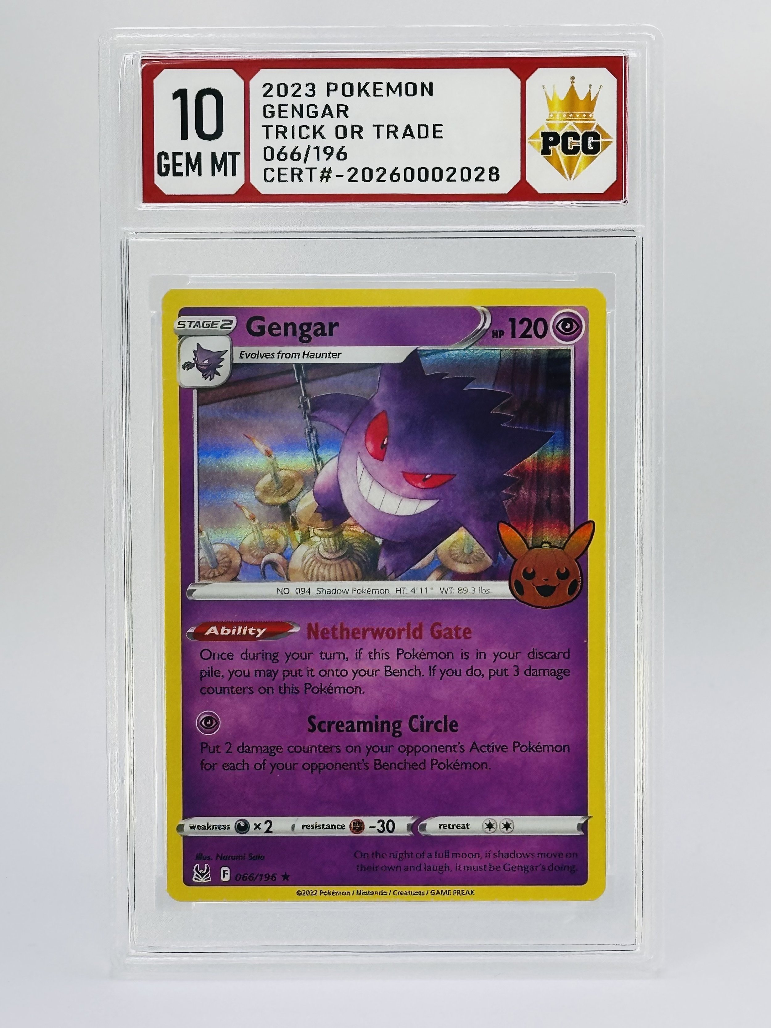 #20260002028 2023 GENGAR 10 GEM MT