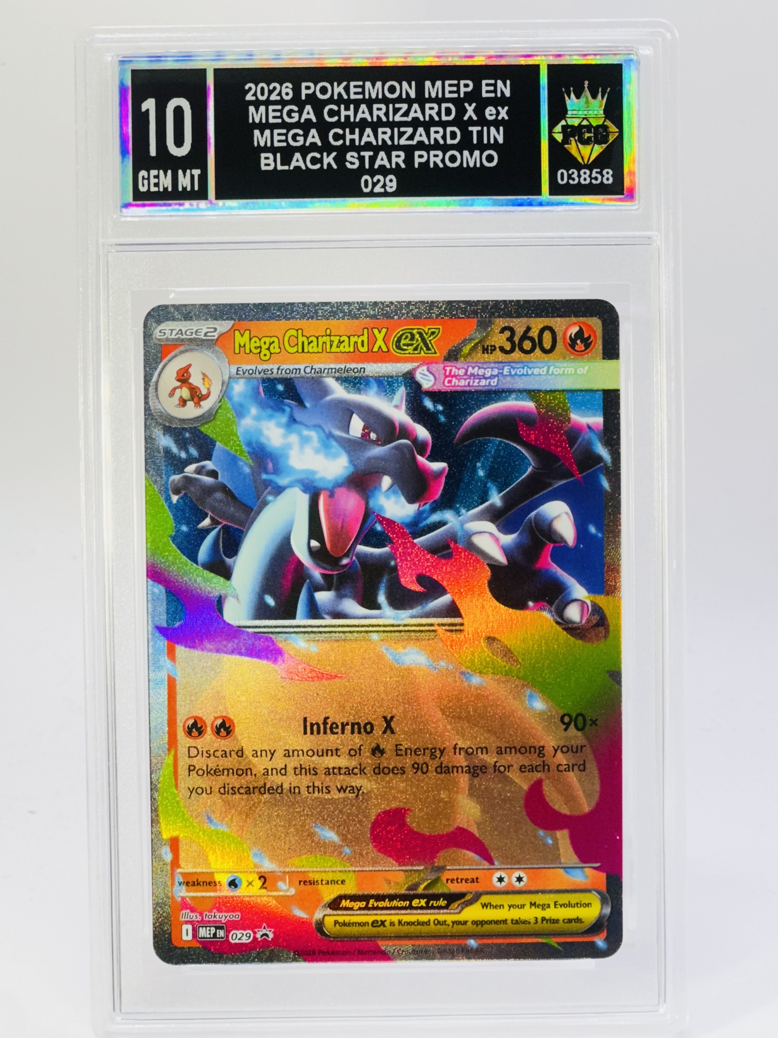 #20260003858 2026 MEGA CHARIZARD X EX 10 GEM MT