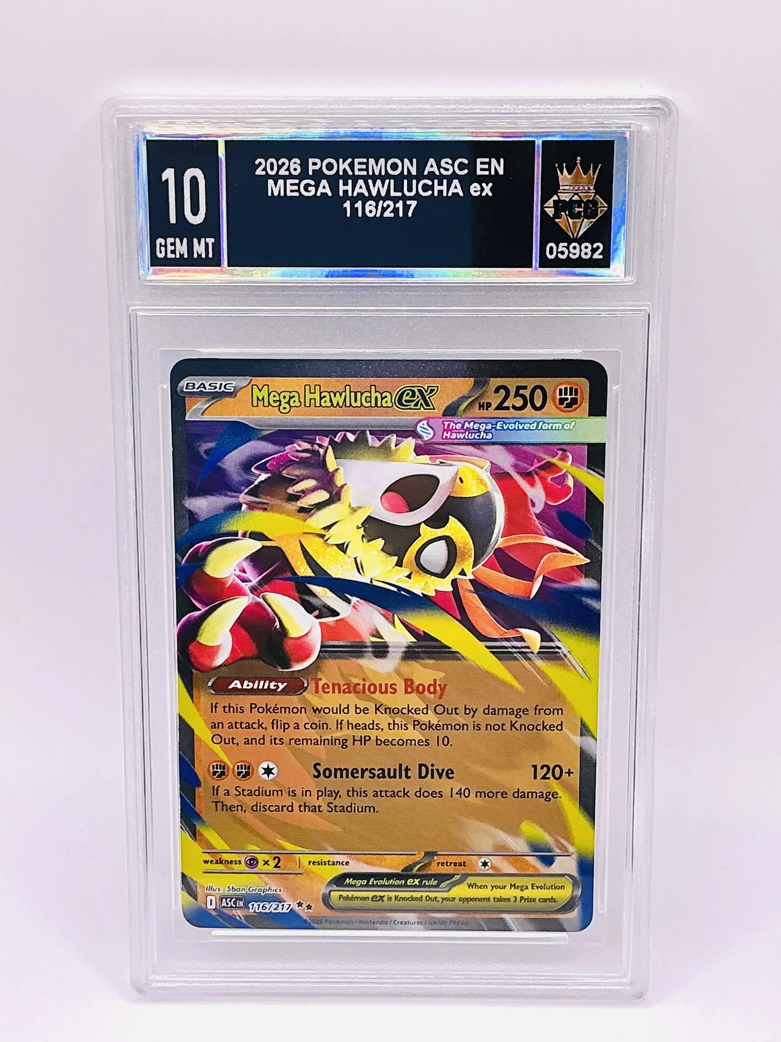 #05982 2026 MEGA HAWLUCHA EX 10 GEM MT