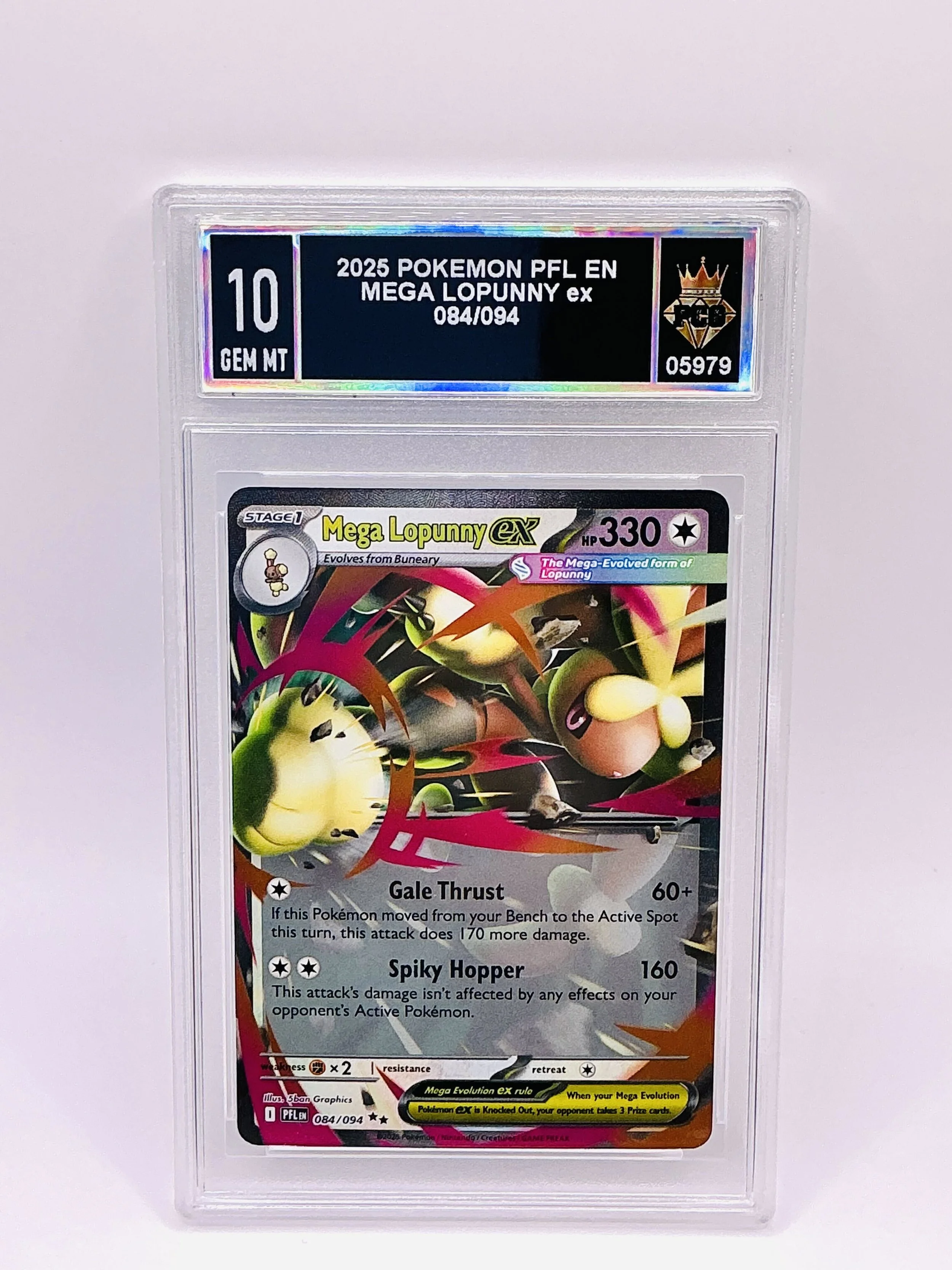 #05979 2025 MEGA LOPUNNY EX 10 GEM MT
