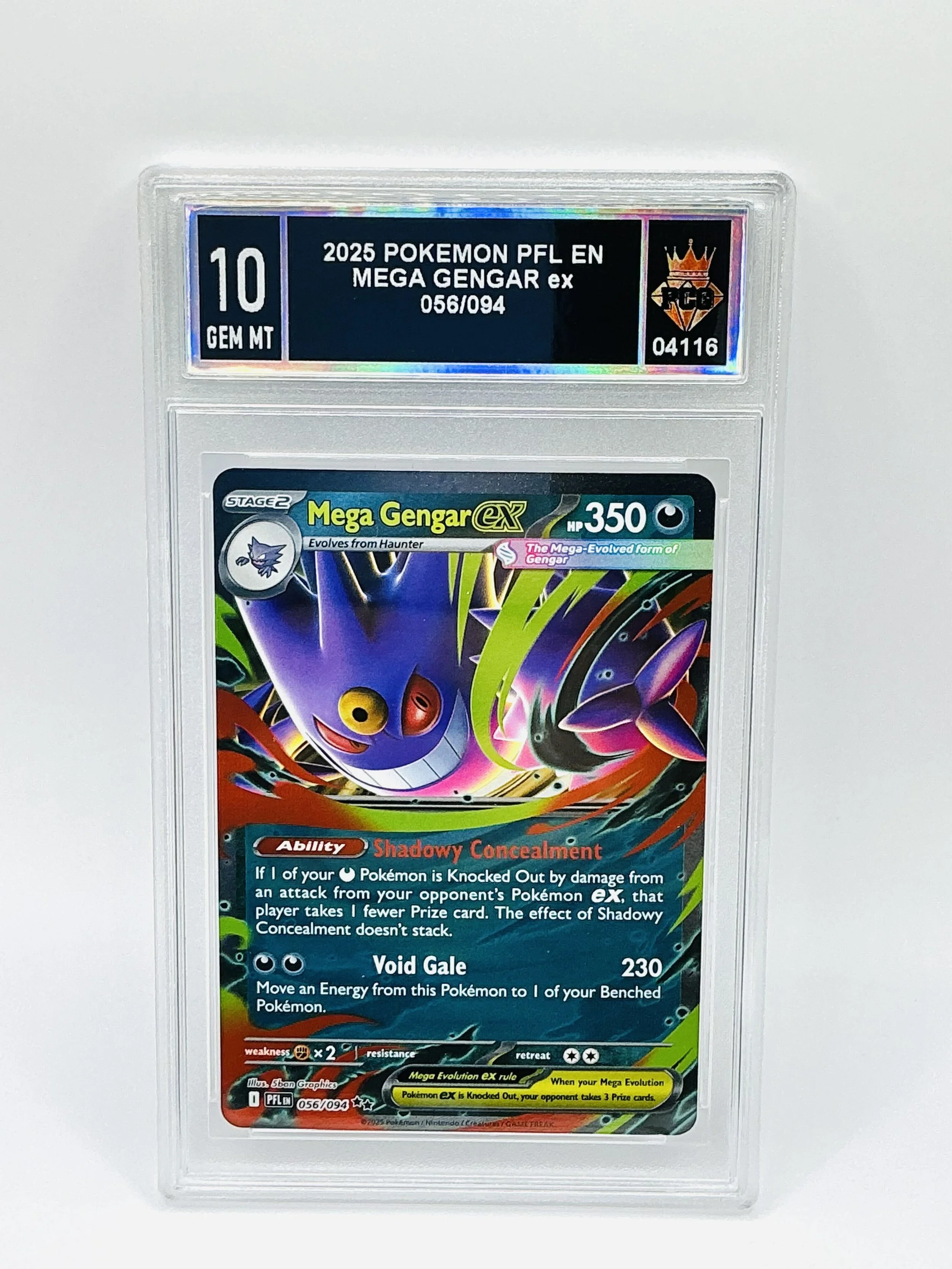 #04116 10 GEM MT 2025 MEGA GENGAR EX 10 GEM MT