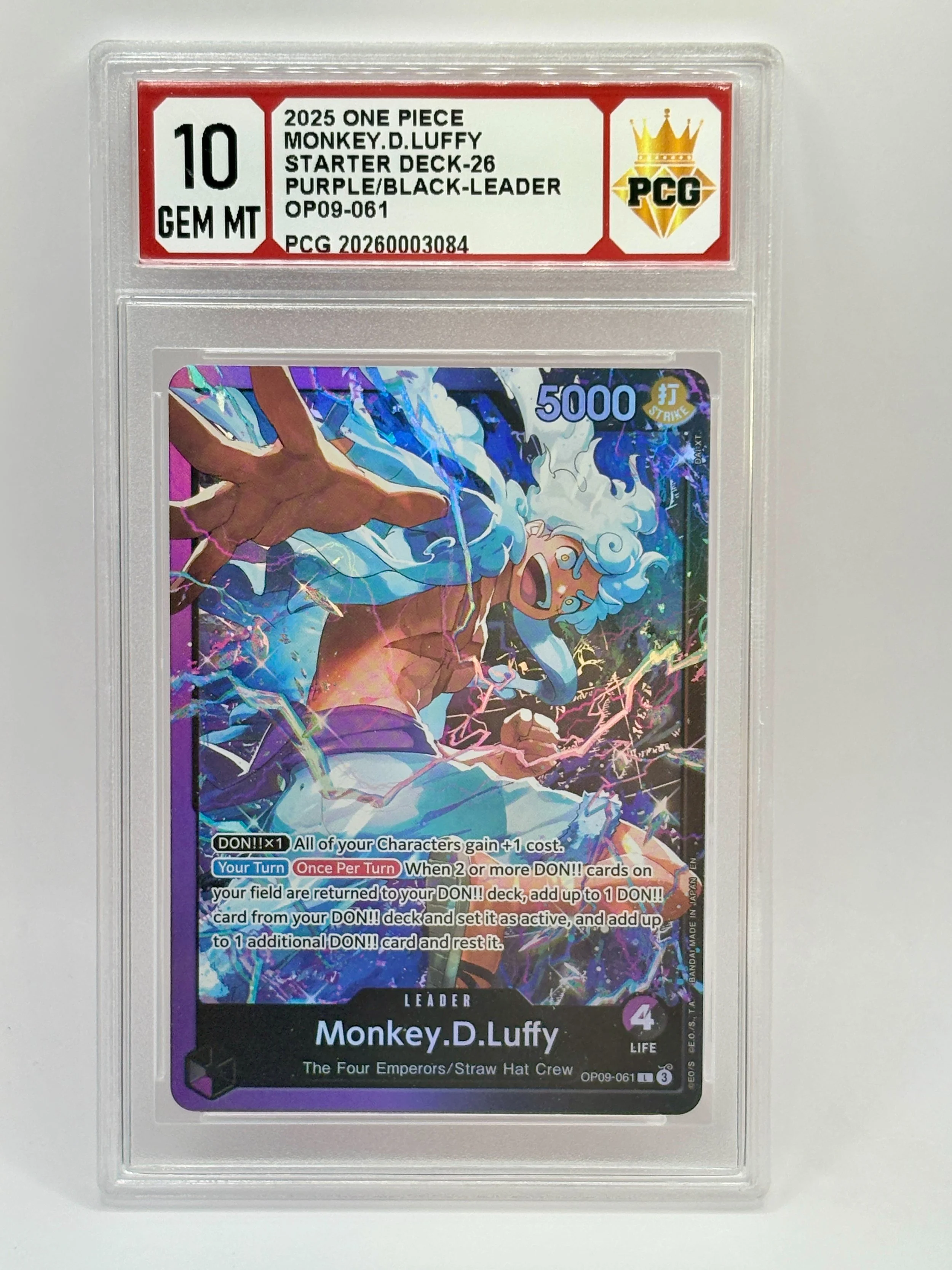 #20260003084 2025 MONKEY. D. LUFFY 10 GEM MT