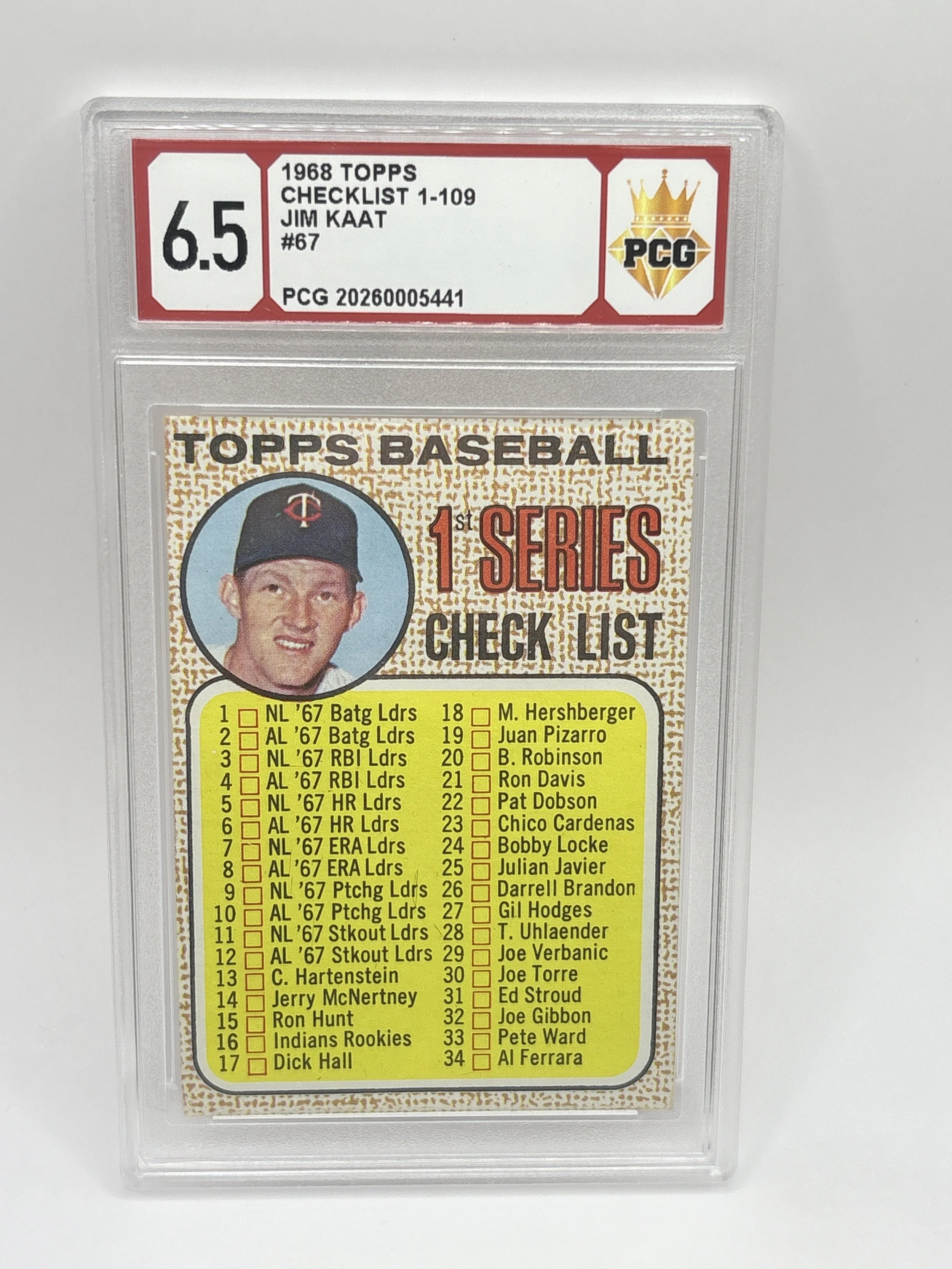 #20260005441 1968 JIM KAAT 6.5