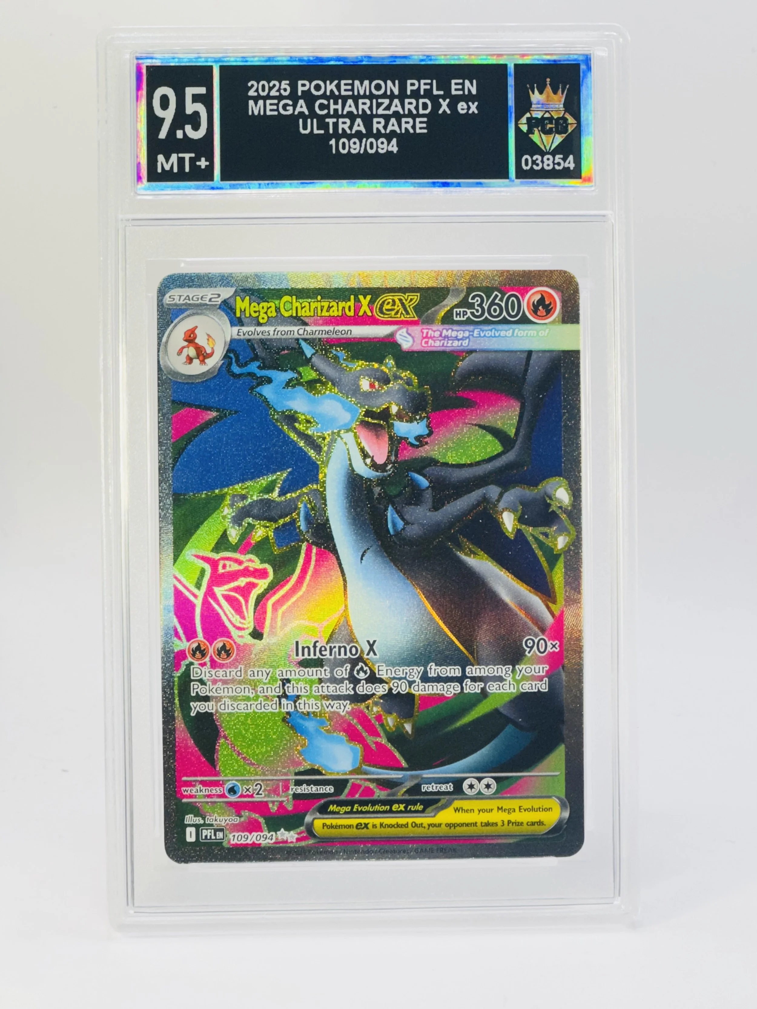#20260003854 2025 MEGA CHARIZARD X EX 9.5 MT+