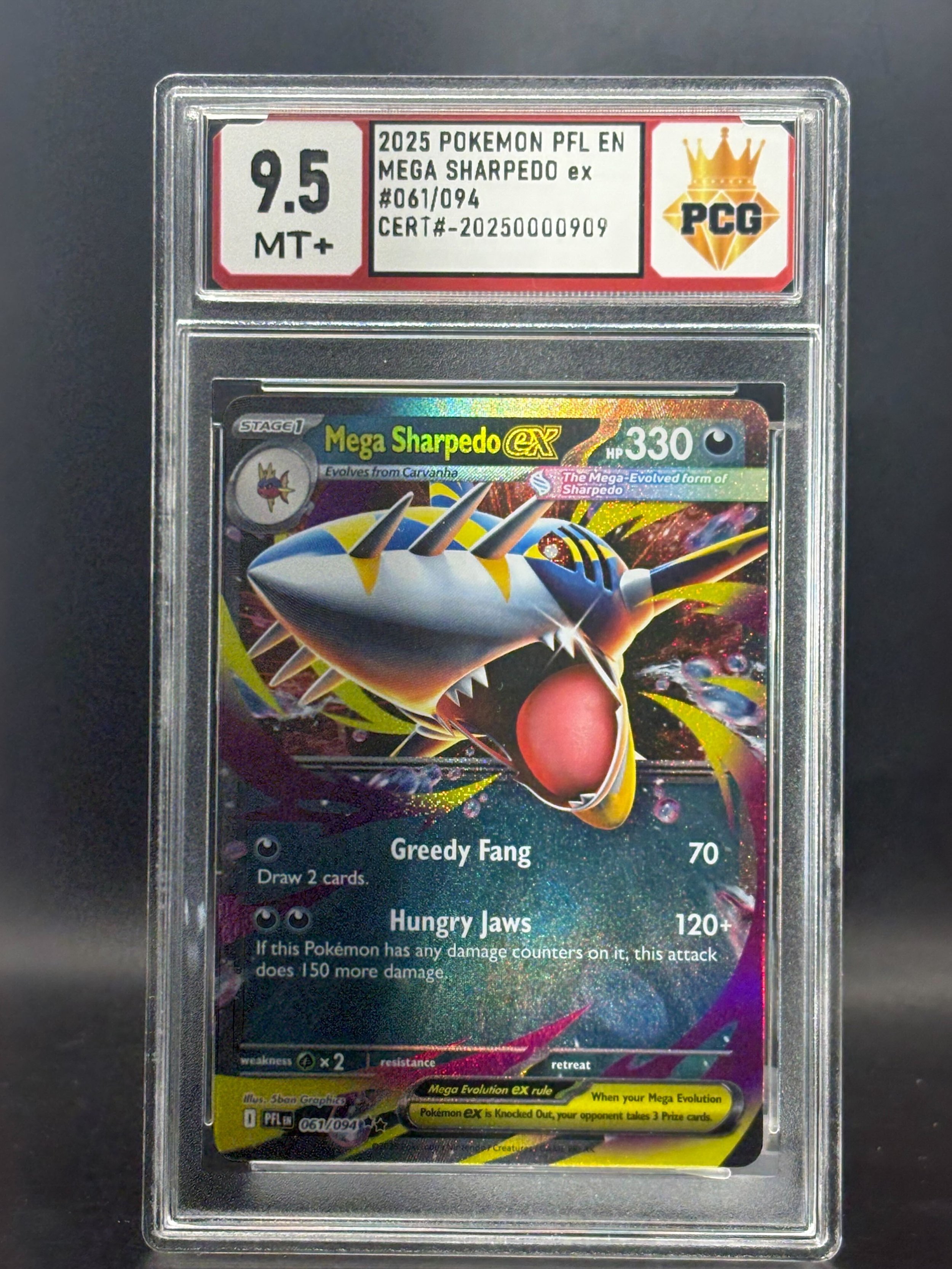 #20251250000909 2025 POKEMON MEGA SHARPEDO ex  9.5 MT+