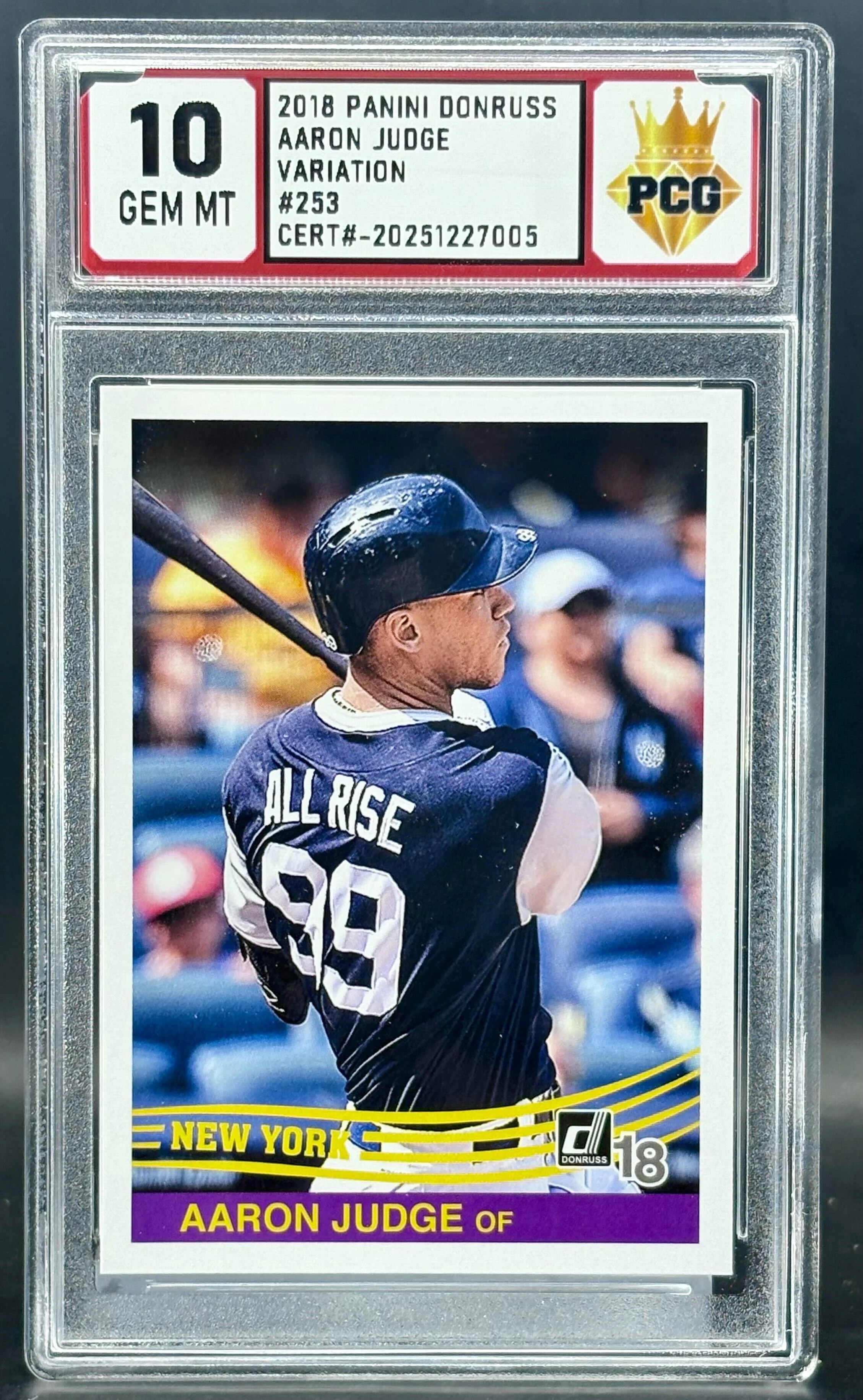 #20251227005 2018 AARON JUDGE 10 GEM MT
