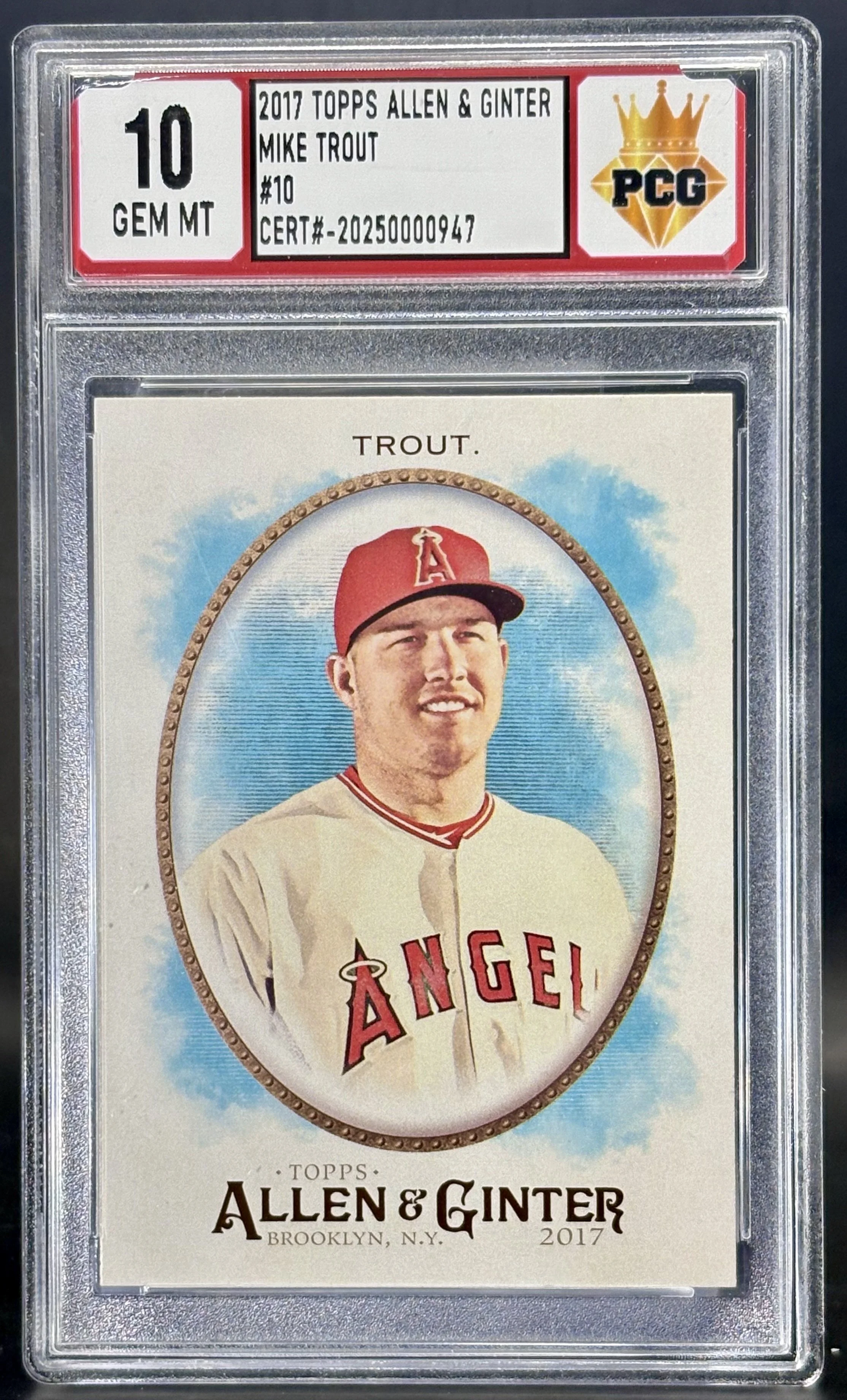 #20250000947 2017 MIKE TROUT 10 GEM MT