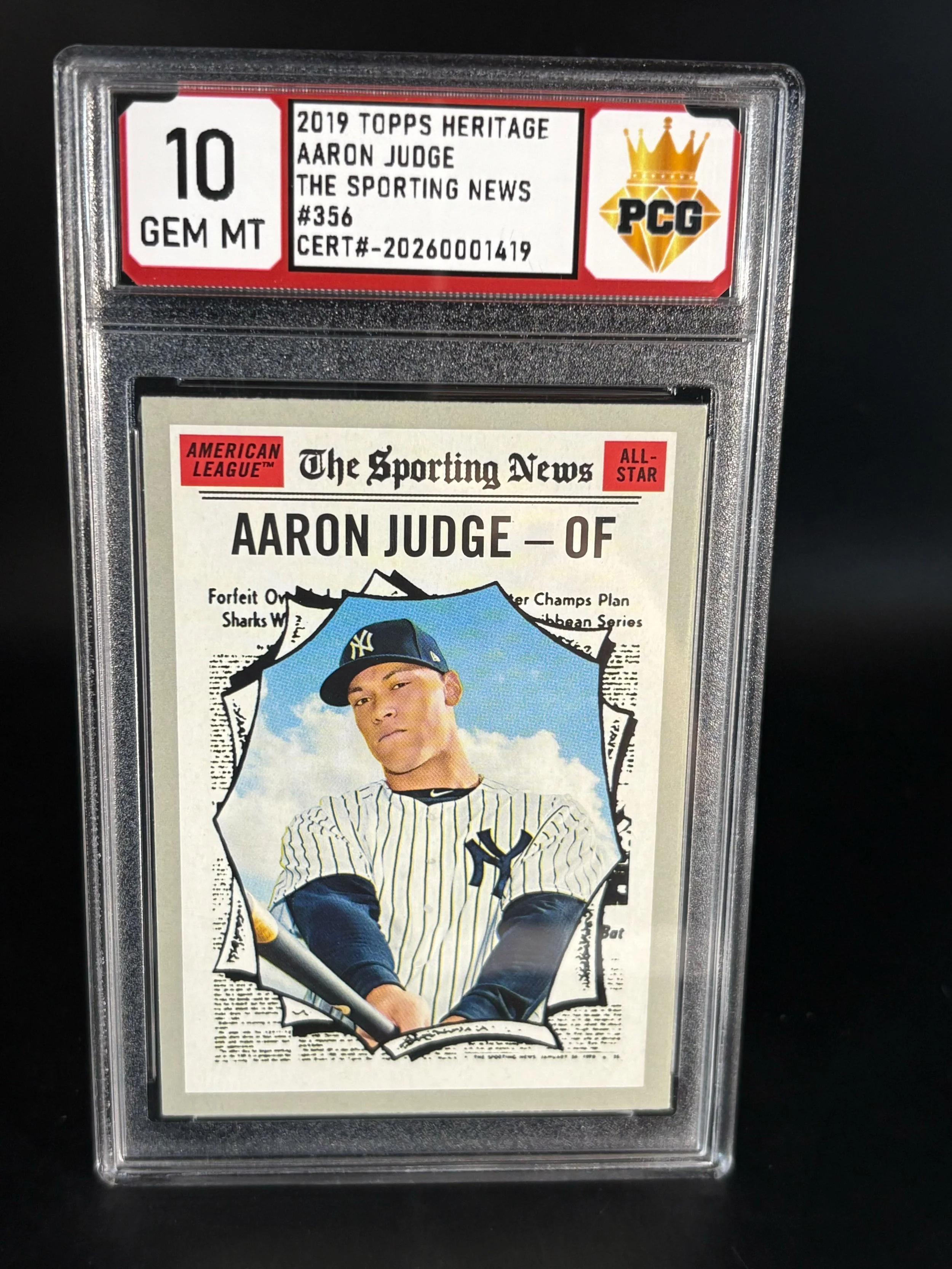 #20260001419 2019 AARON JUDGE 10 GEM MT