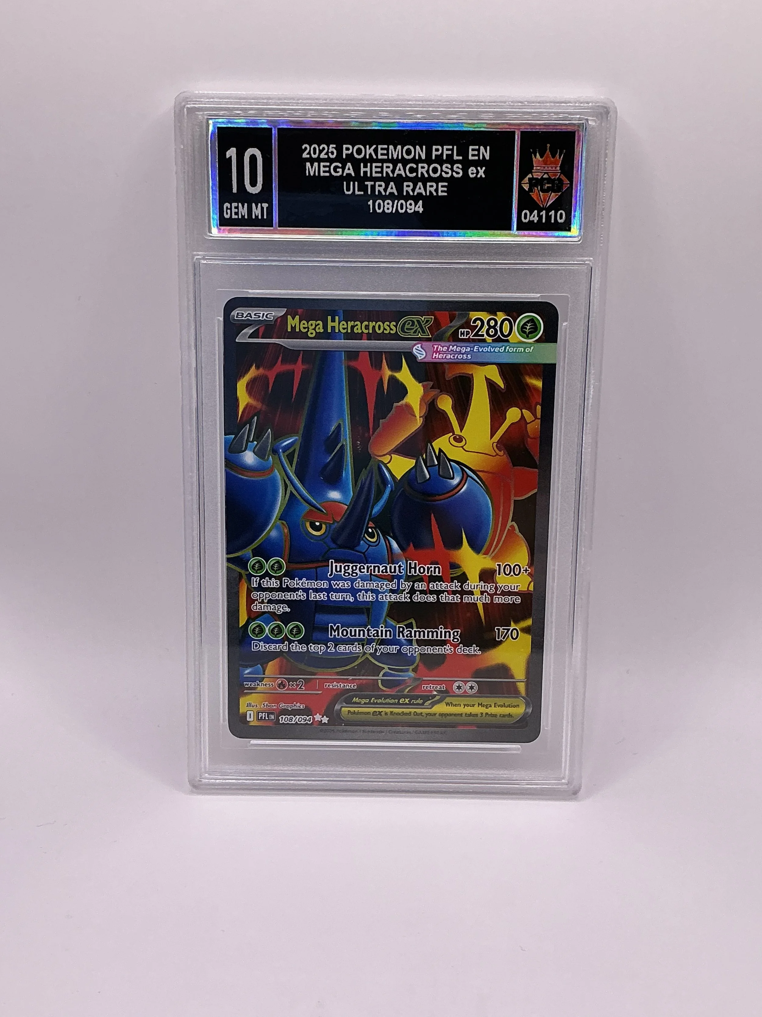 #20260004110 2025 MEGA HERACROSS EX 10 GEM MT
