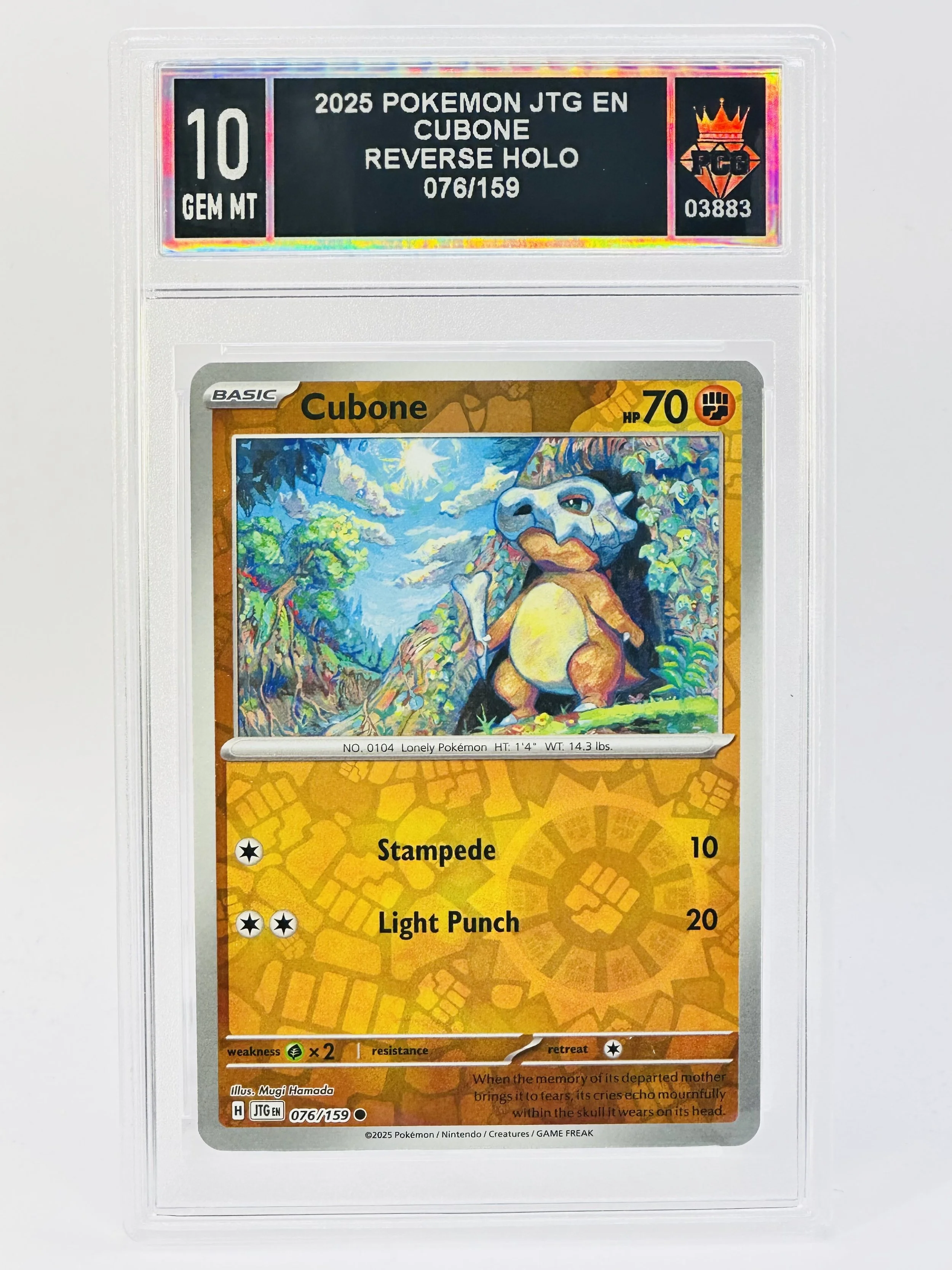 #20260003883 2025 CUBONE 10 GEM MT