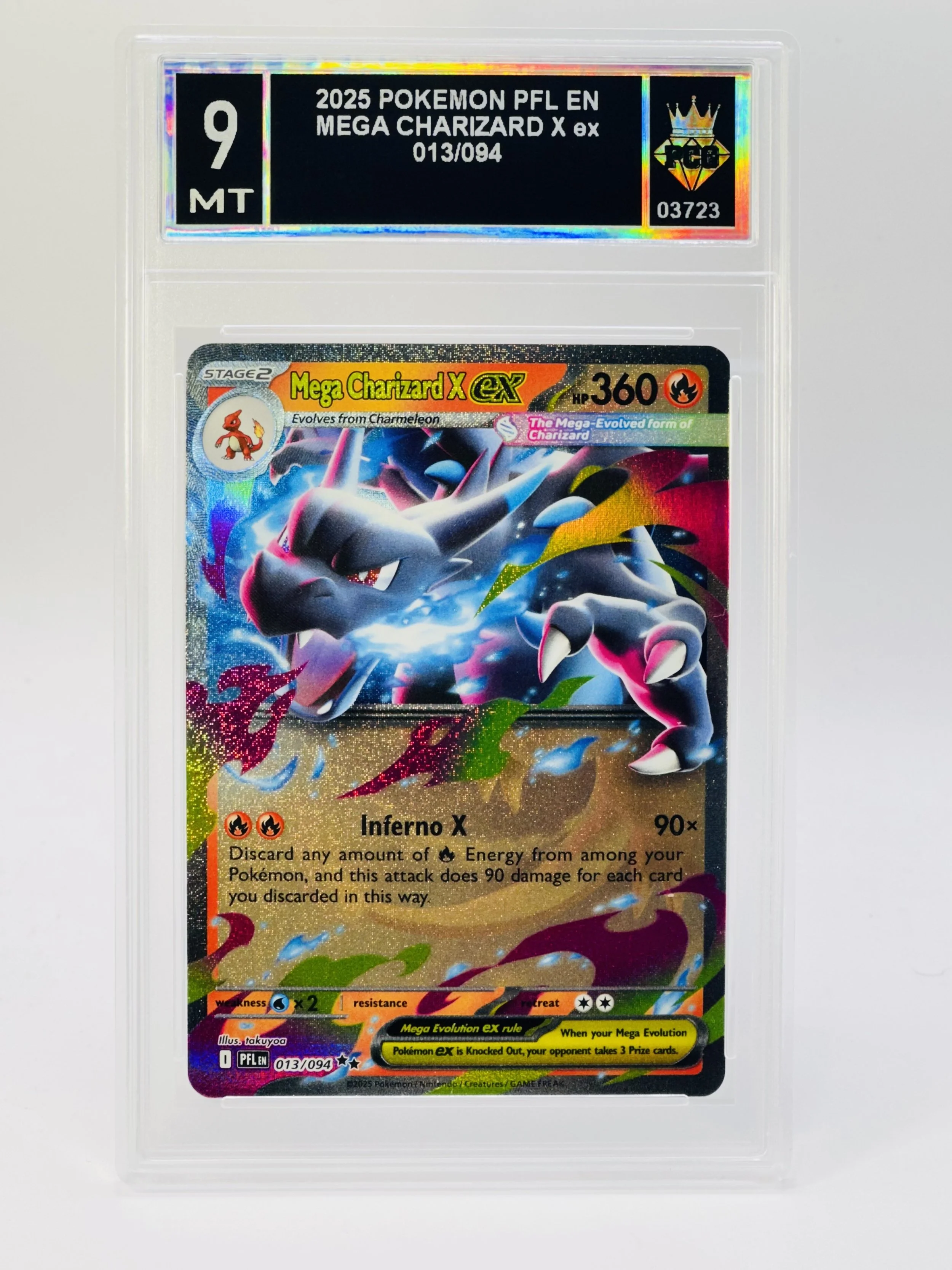 #20260003723 2025 MEGA CHARIZARD X EX 9 MT