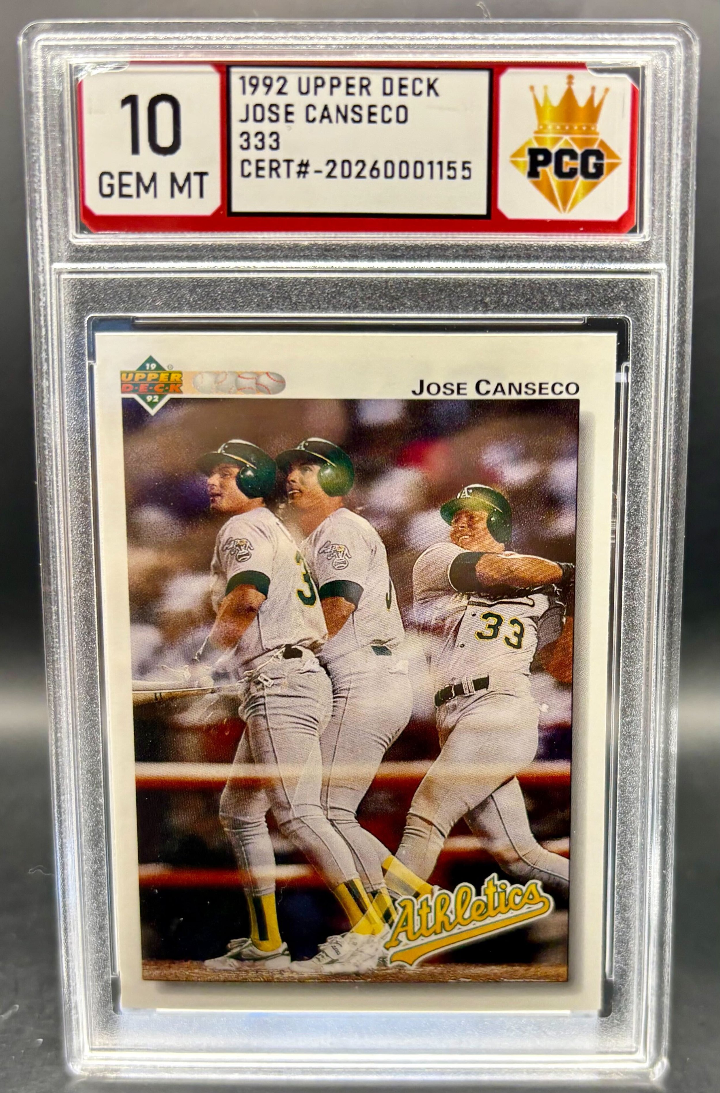 #20260001155 1992 JOSE CANSECO 10 GEM MT