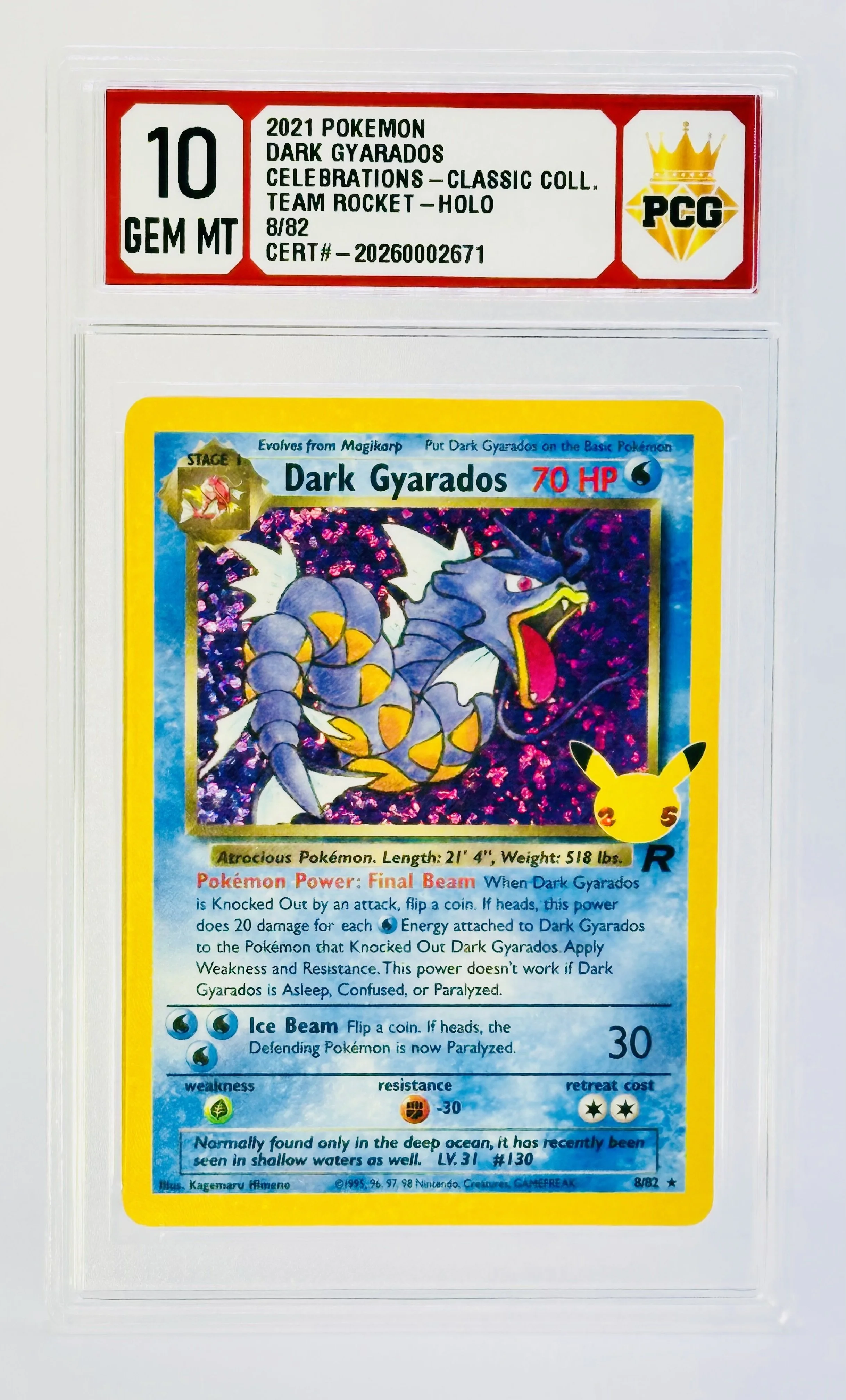 #20260002671 2021 DARK GYARADOS 10 GEM MT