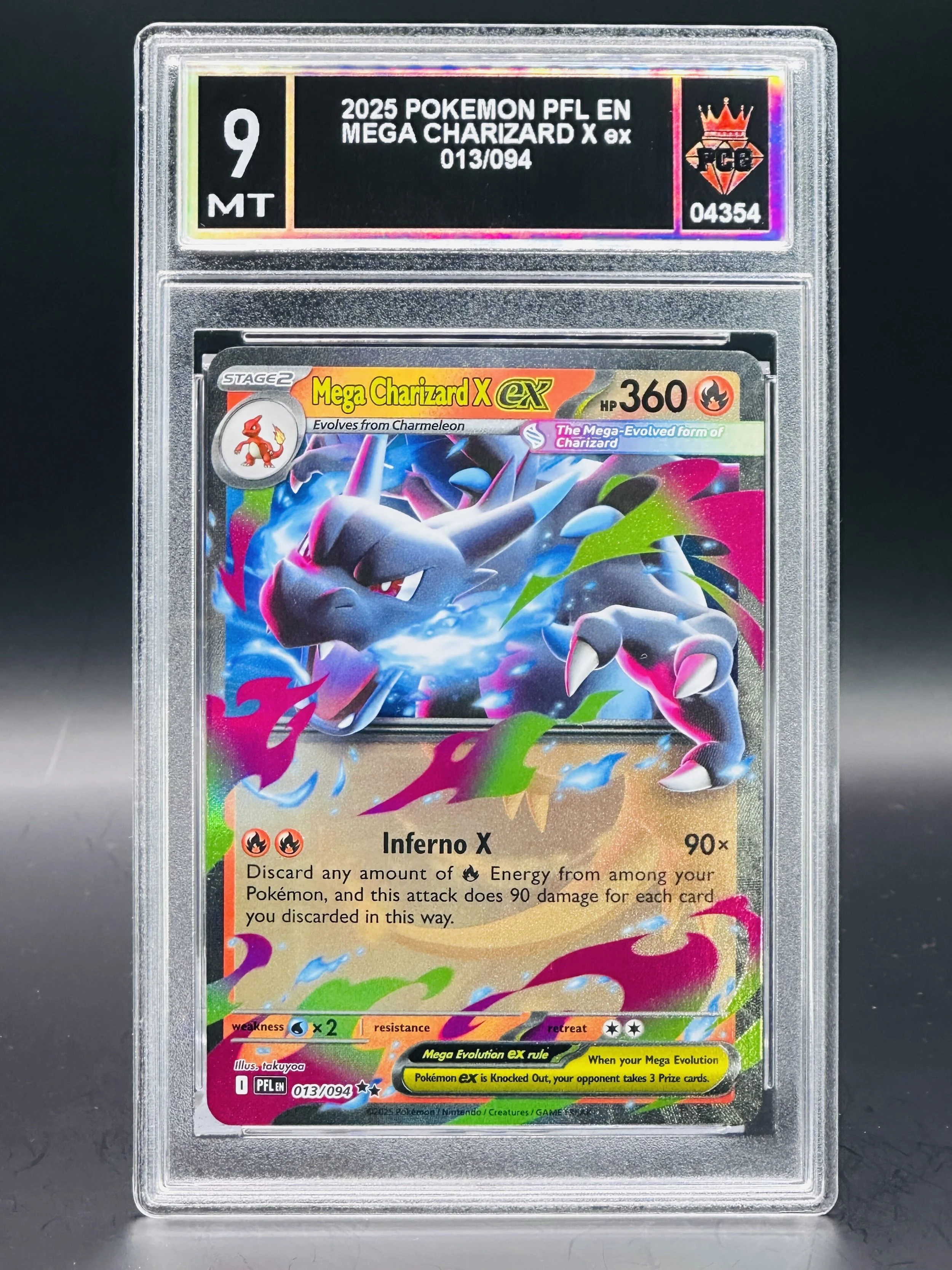 #04354 2025 MEGA CHARIZARD X EX 9 MT