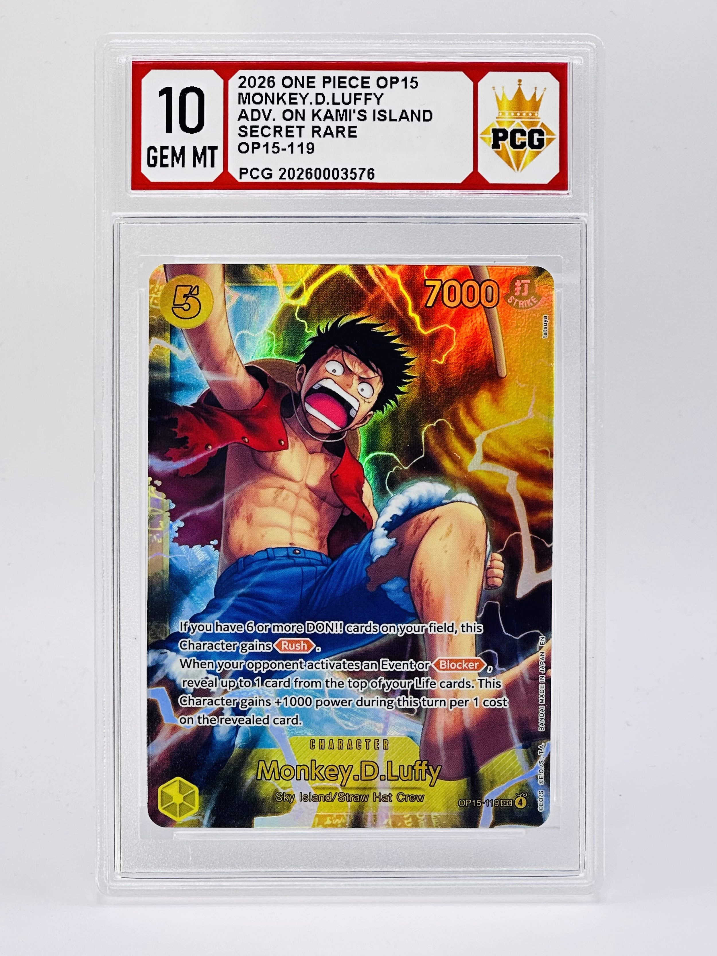 #20260003576 2026 MONKEY.D.LUFFY 10 GEM MT