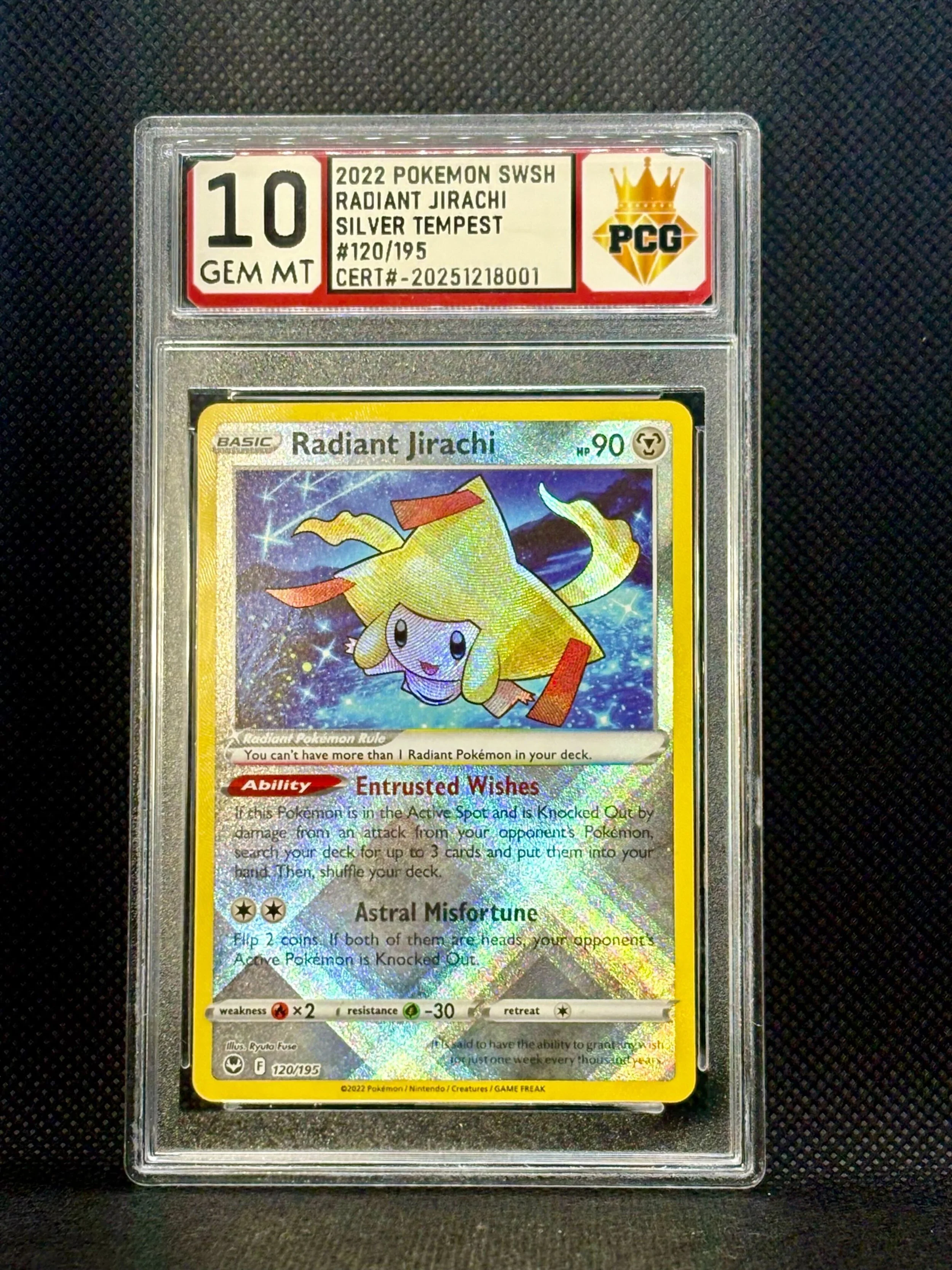 #20251218001 2022 POKEMON SWSH RADIANT JIRACHI 10 GEM MT