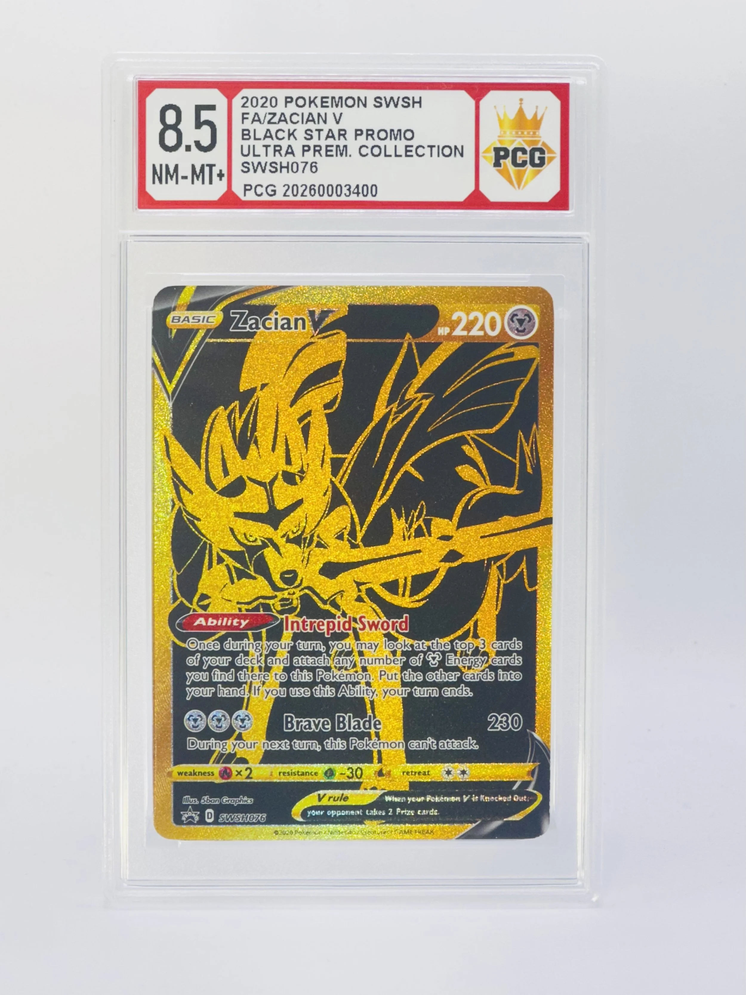#20260003400 2020 ZACIAN V 8.5 NM-MT+