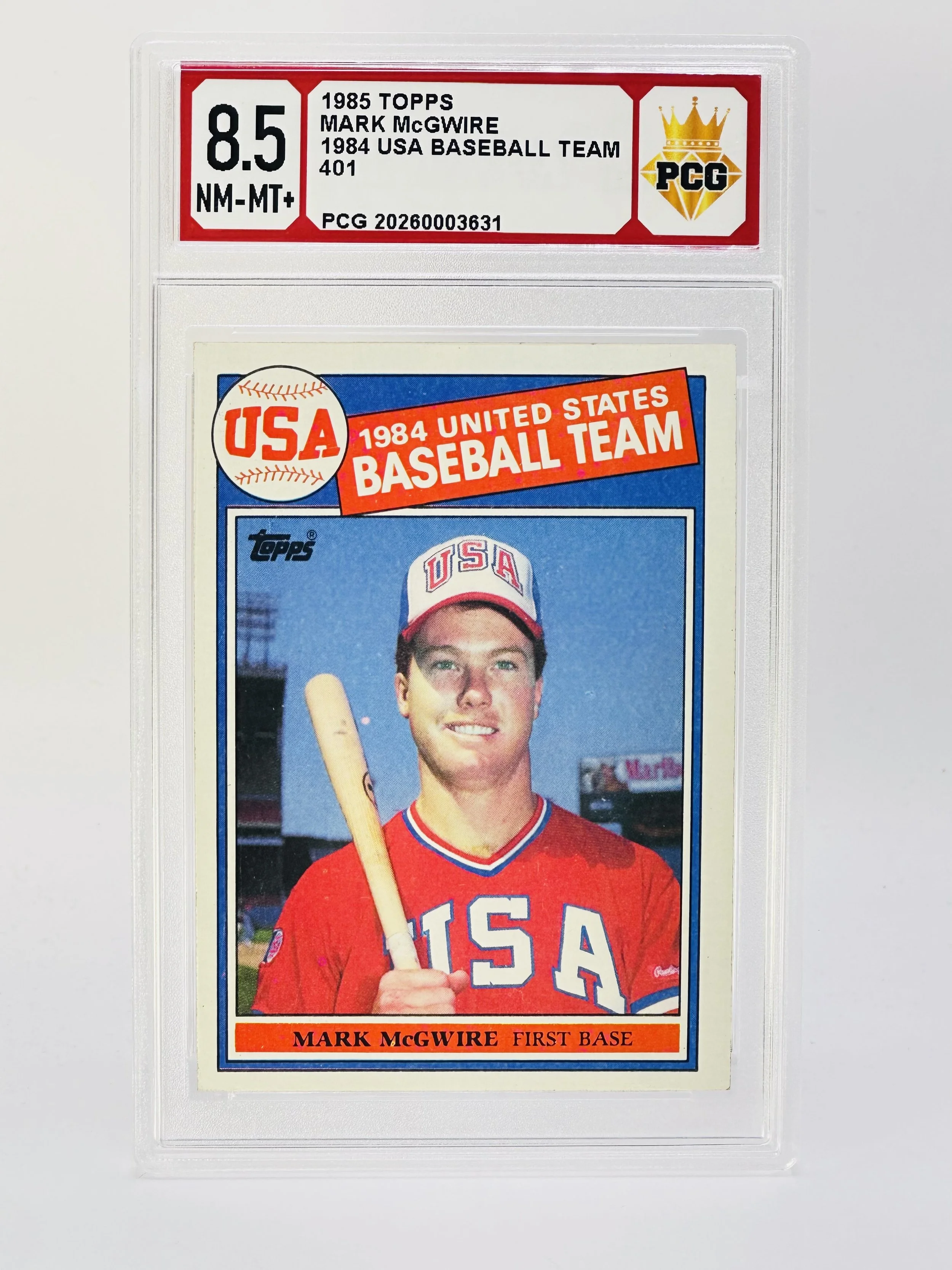 #20260003631 1985 MARK MCGWIRE 8.5 NM-MT+
