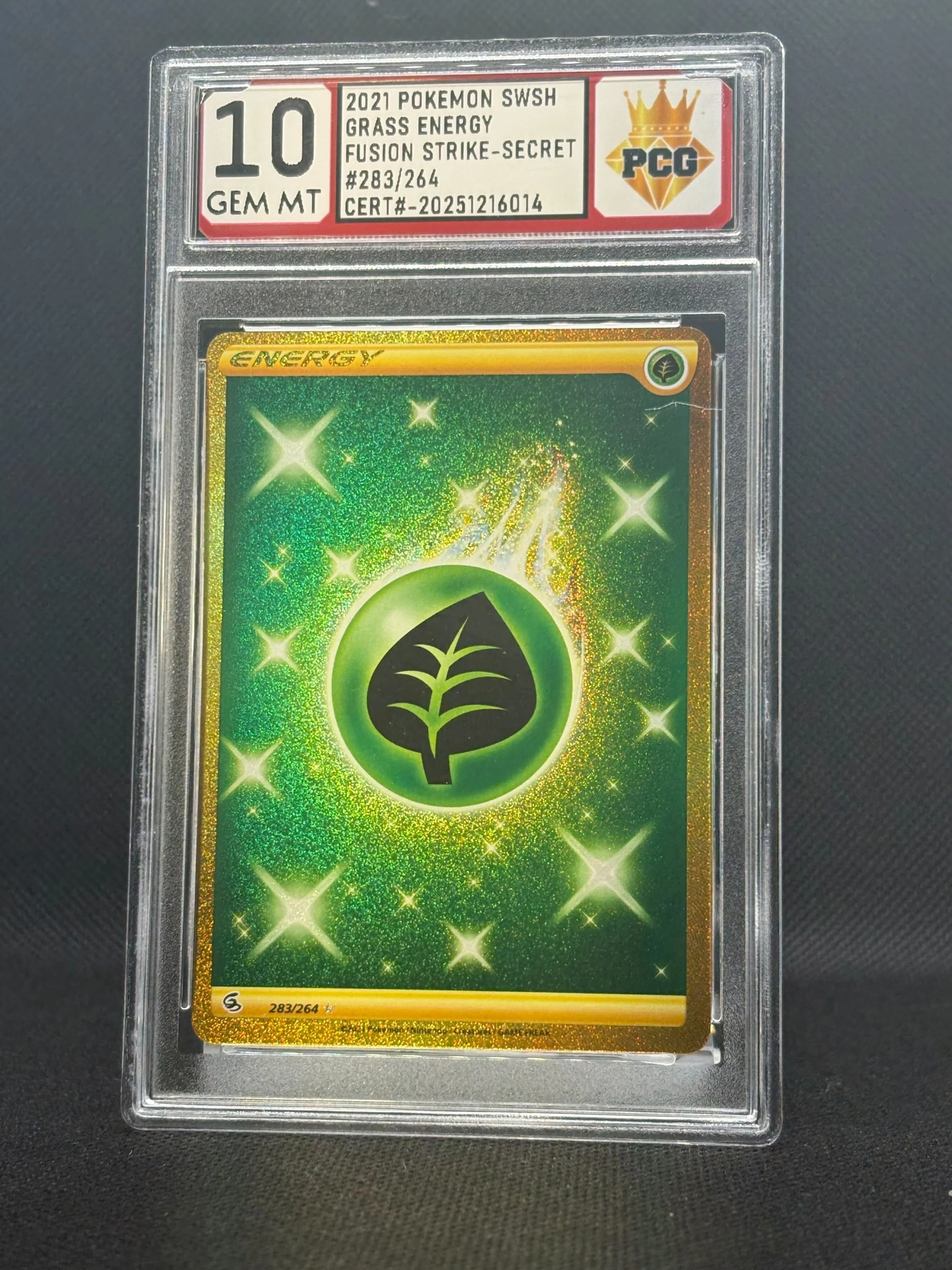 #20251216014 2021 POKEMON SWSH GRASS ENERGY 10 GEM MT