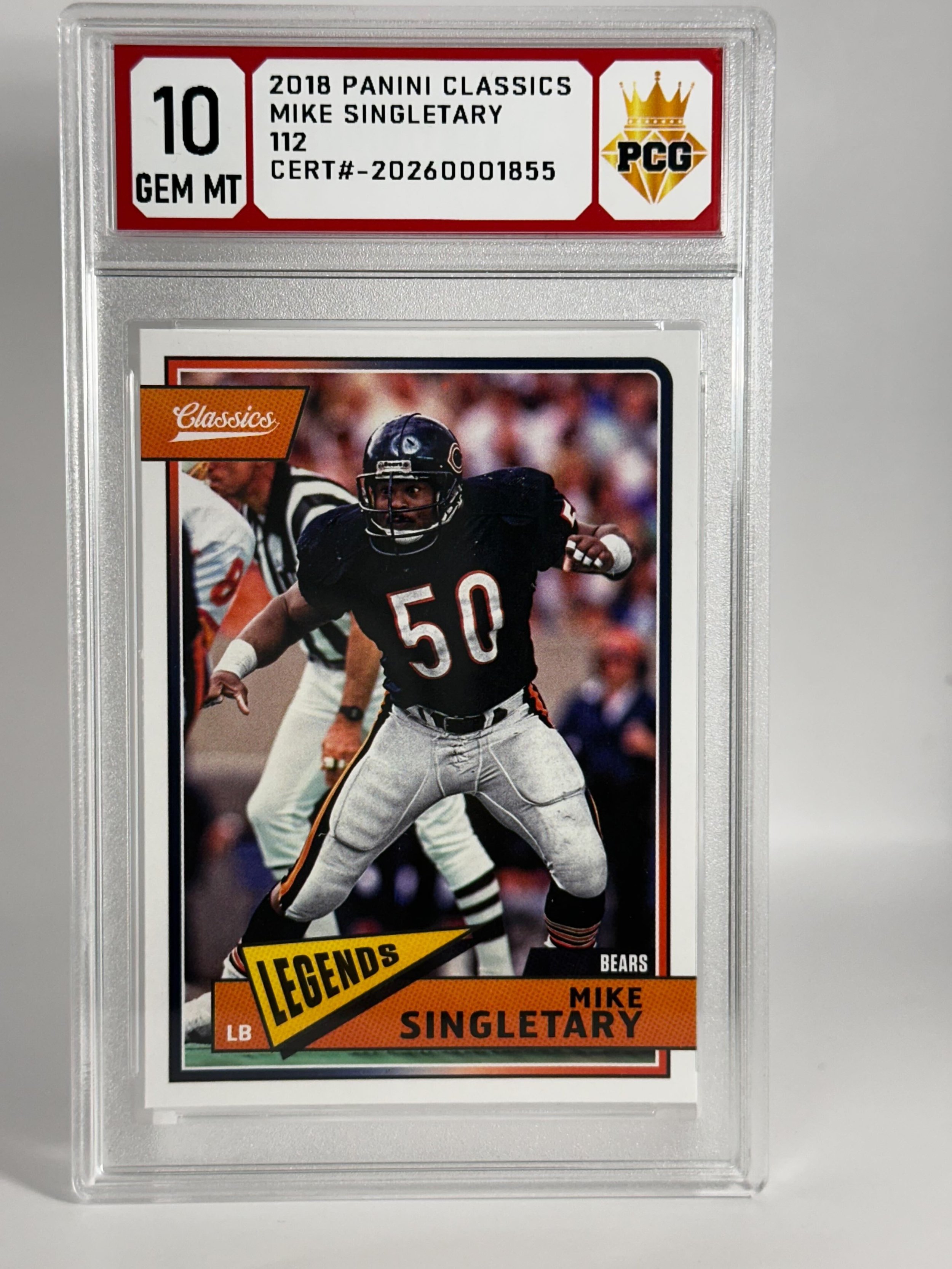 #20270001855 2018 MIKE SINGLETARY 10 GEM MT