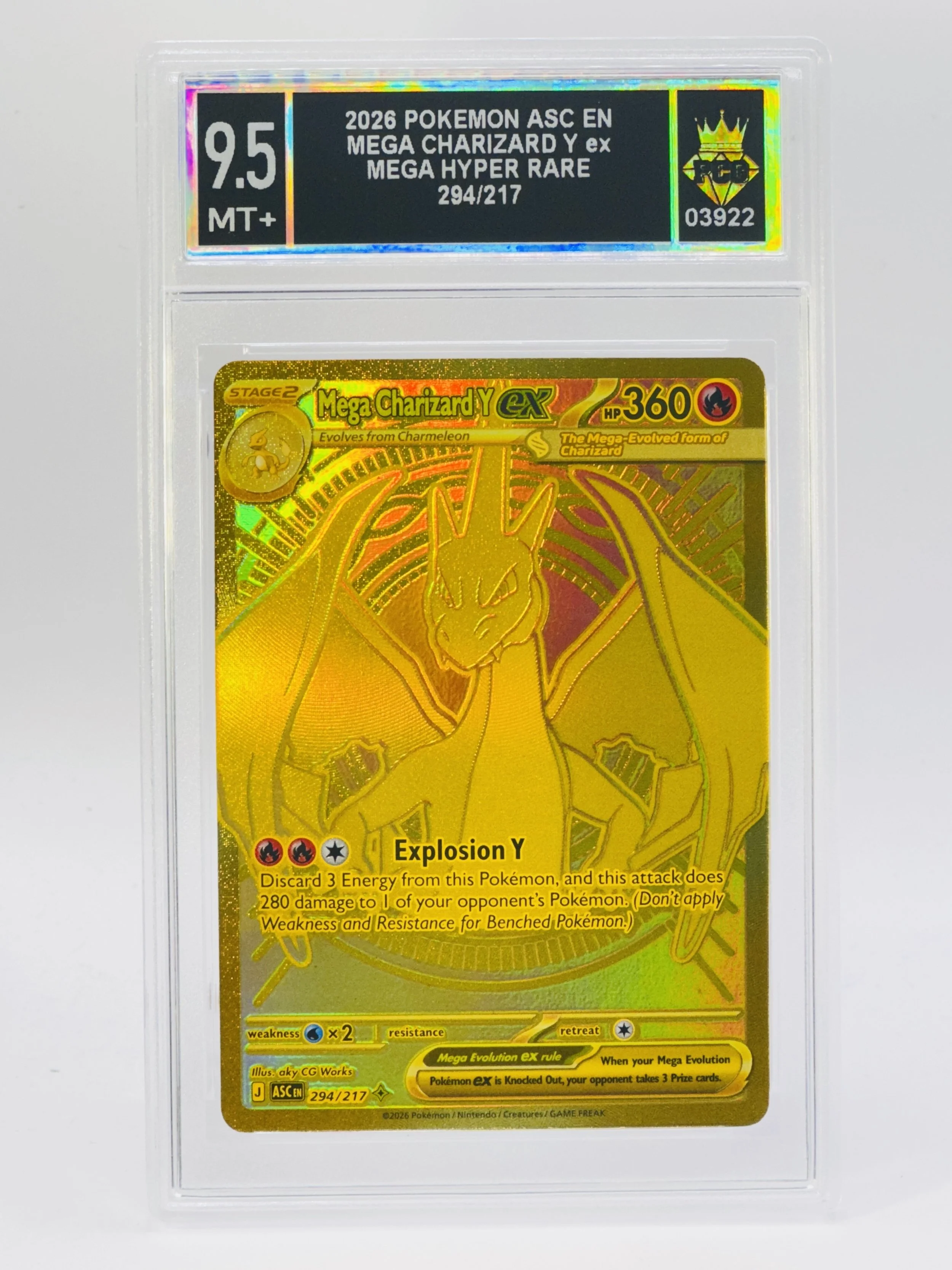 #20260003922 2026 MEGA CHARIZARD Y EX 9.5 MT+