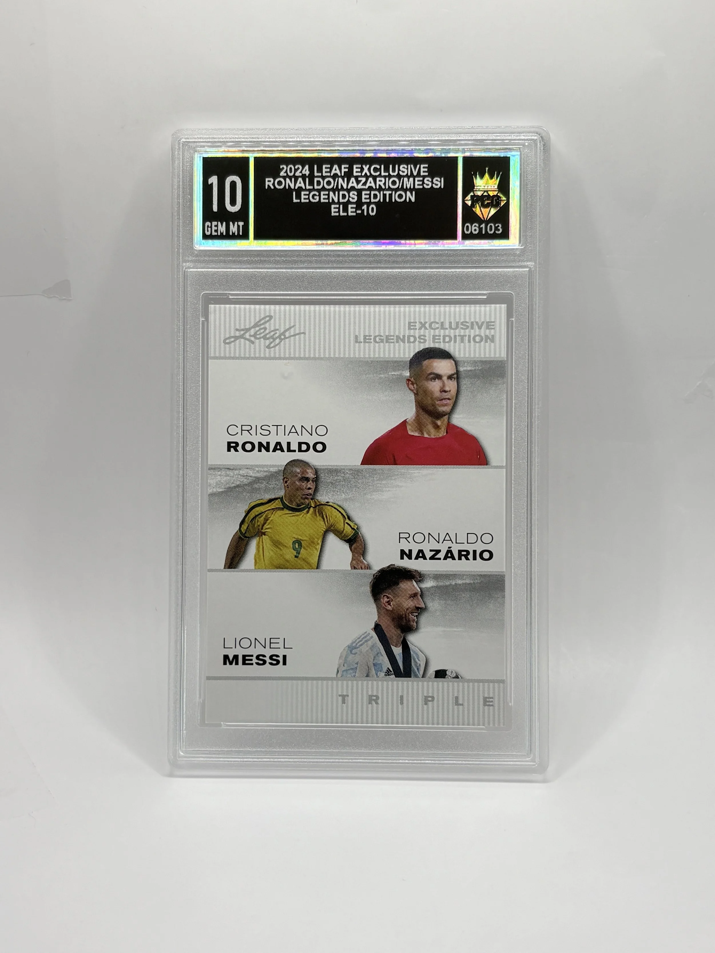 #06103 2024 RONALDO/NAZARIO/MESSI 10 GEM MT