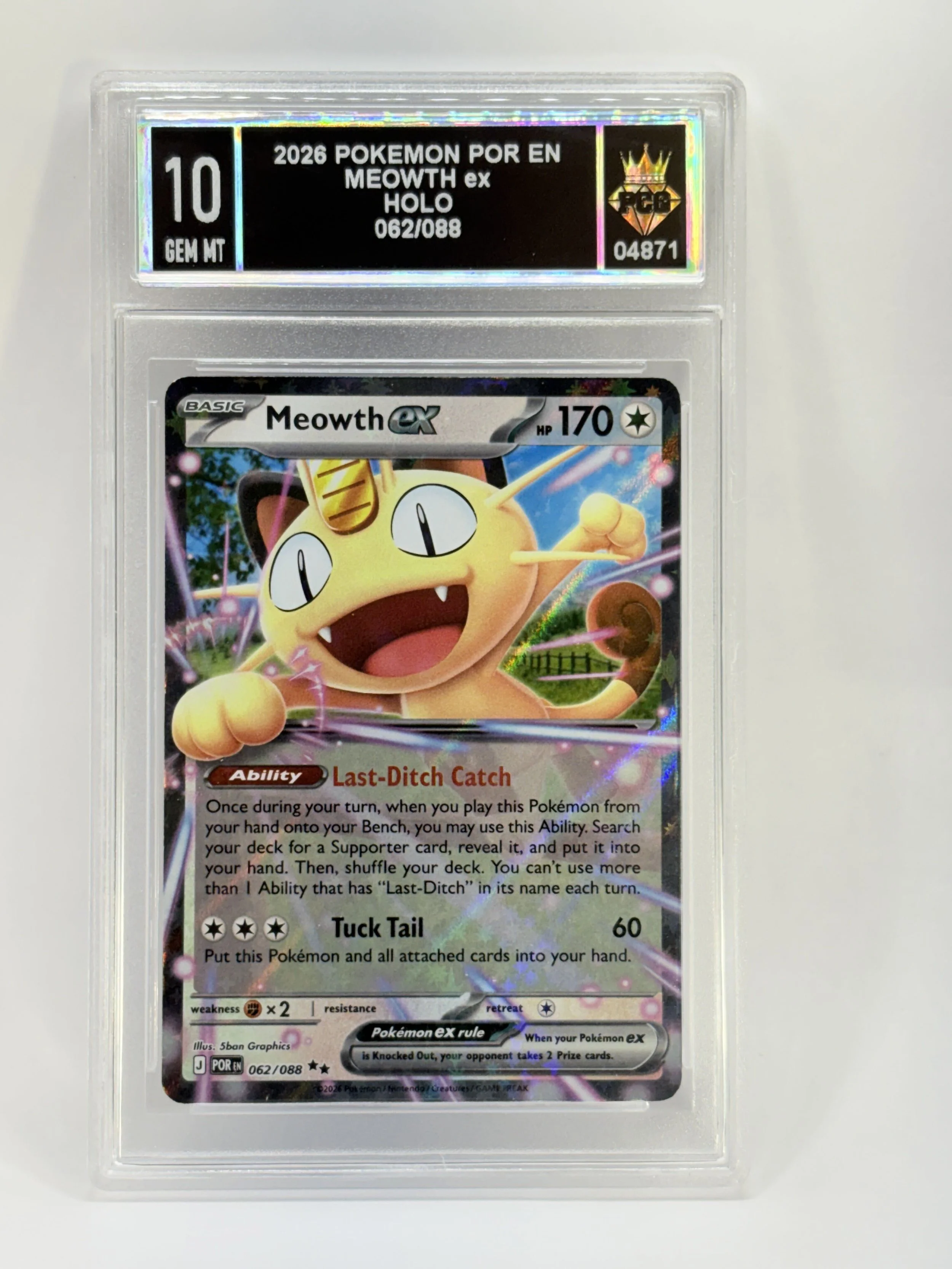 #20260004871 2026 MEOWTH EX 10 GEM MT