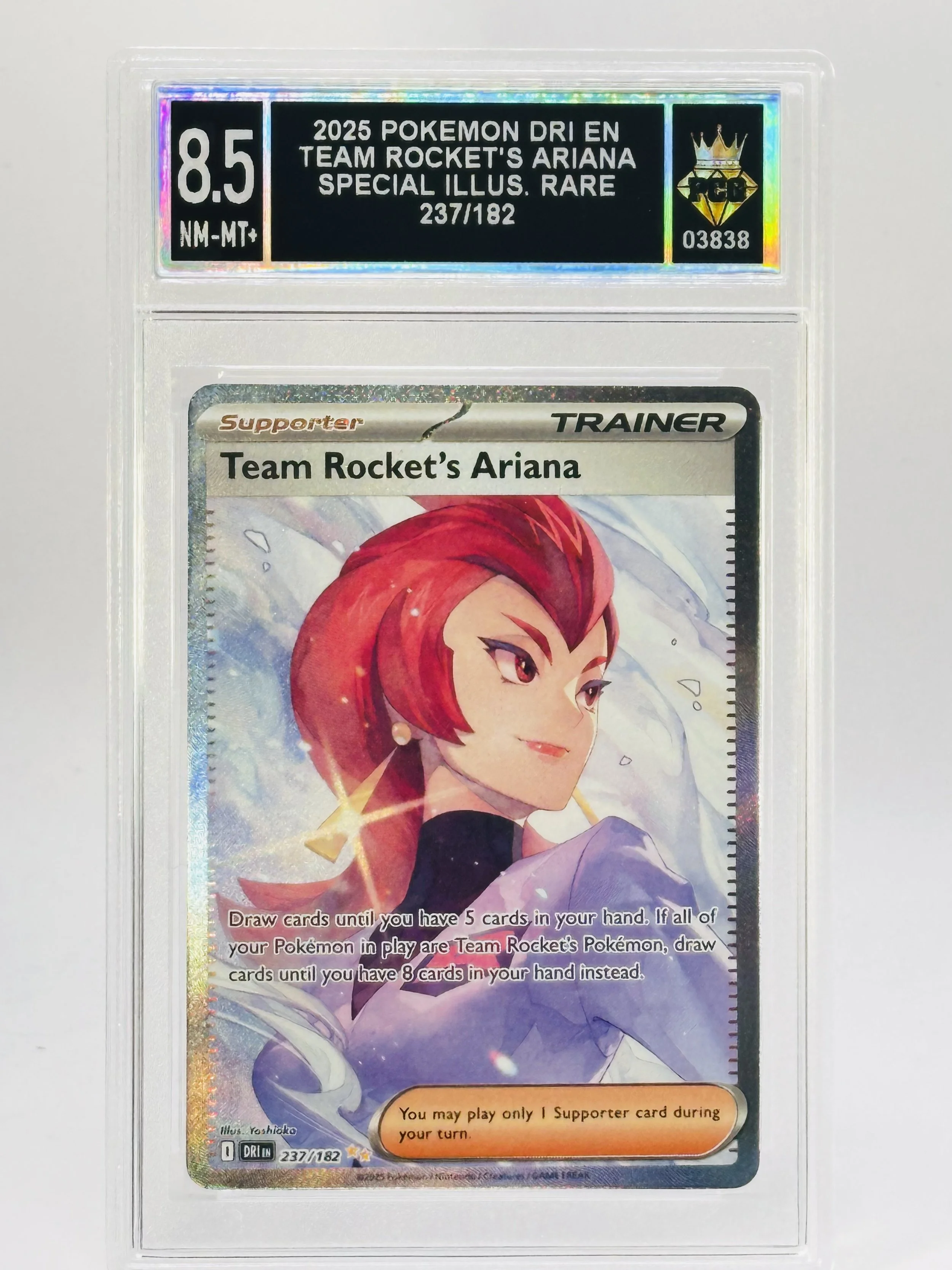#20260003838 2025 TEAM ROCKET'S ARIANA 8.5 NM-MT+