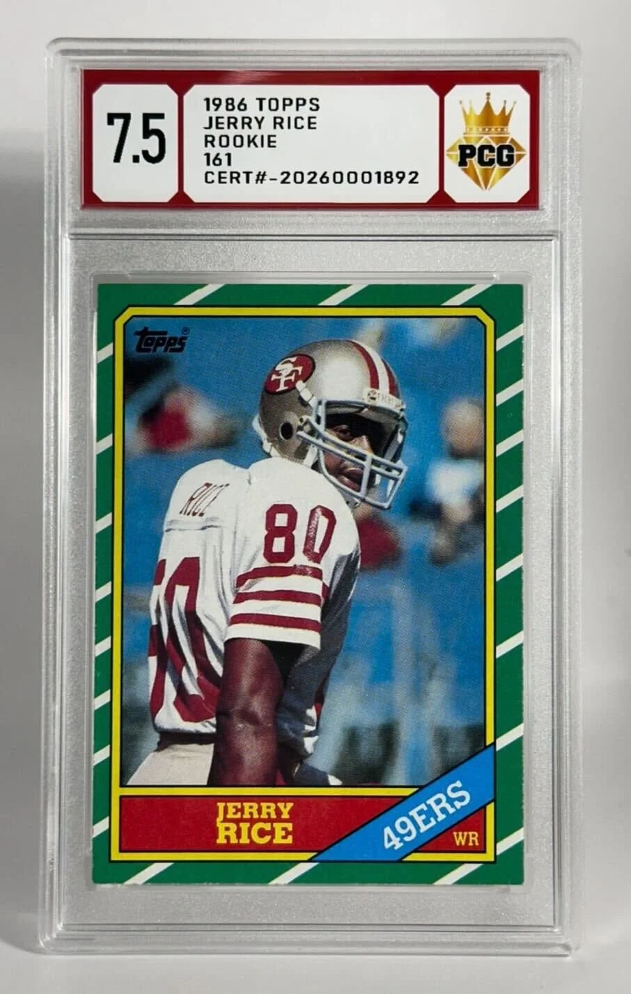 #20260001892 1986 JERRY RICE RC 7.5