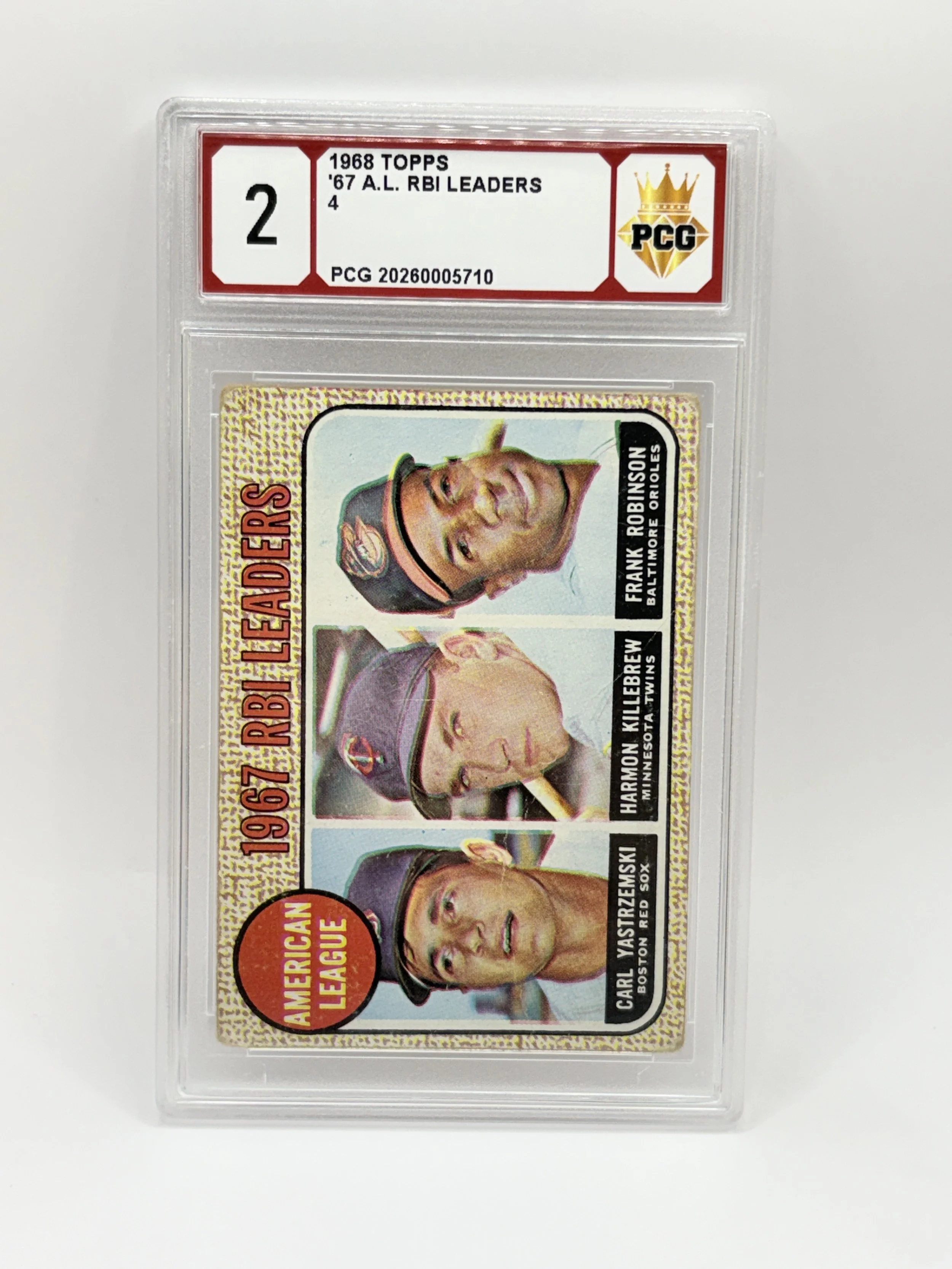 #20260005710 1968 1967 A.L. RBI LEADERS 2
