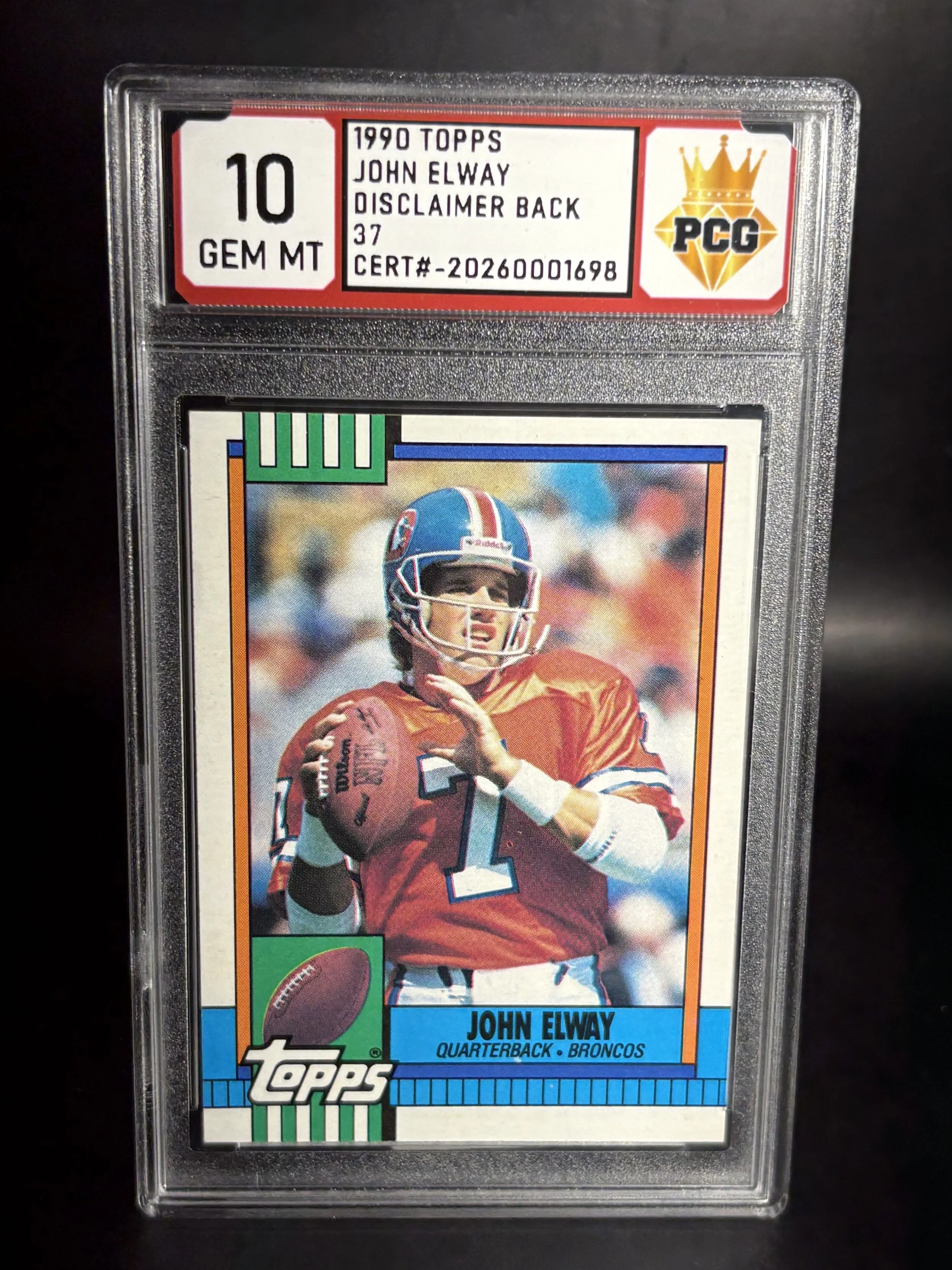 #20260001698 1990 JOHN ELWAY 10 GEM MT