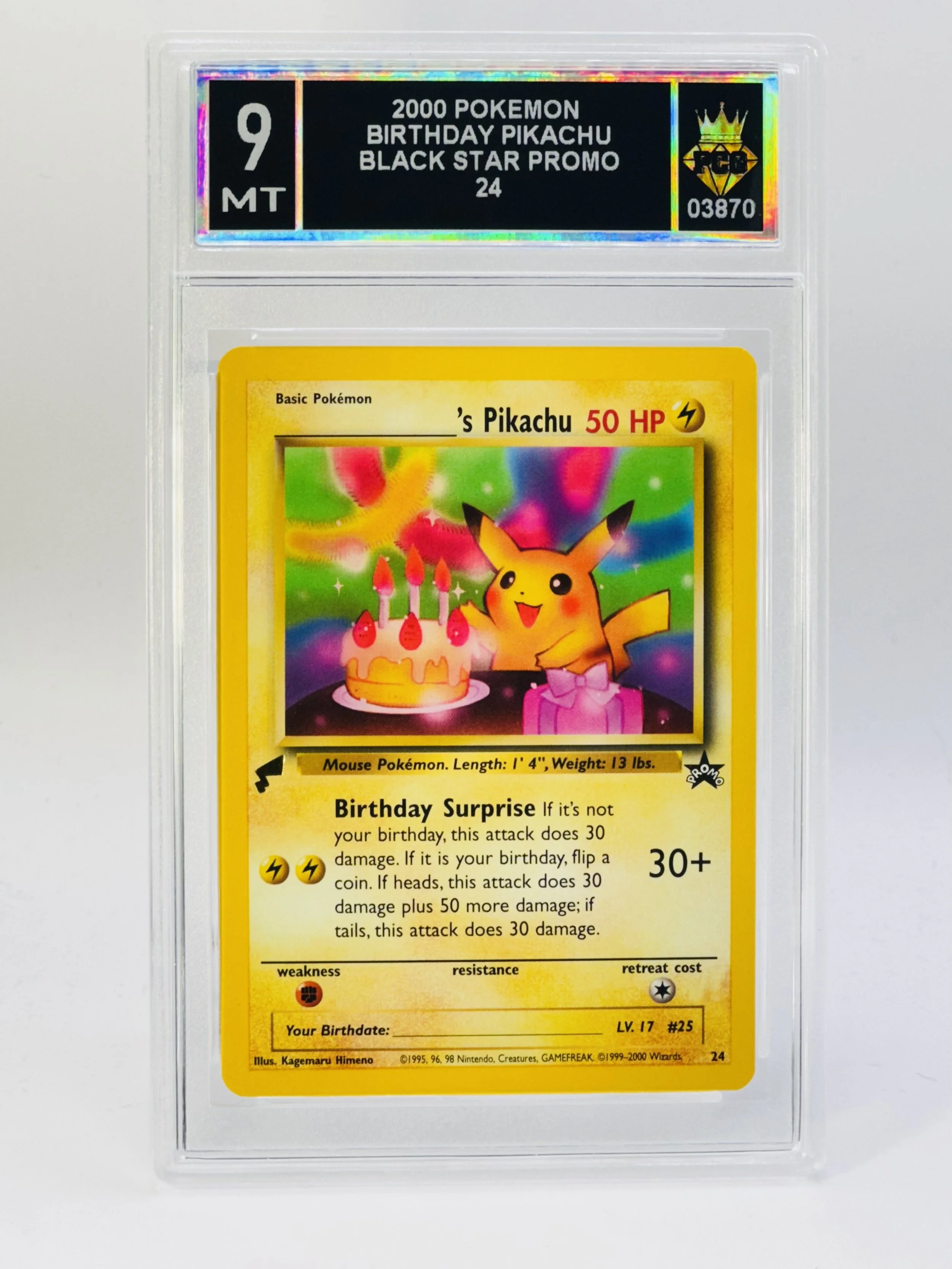 #20260003870 2000 BIRTHDAY PIKACHU 9 MT