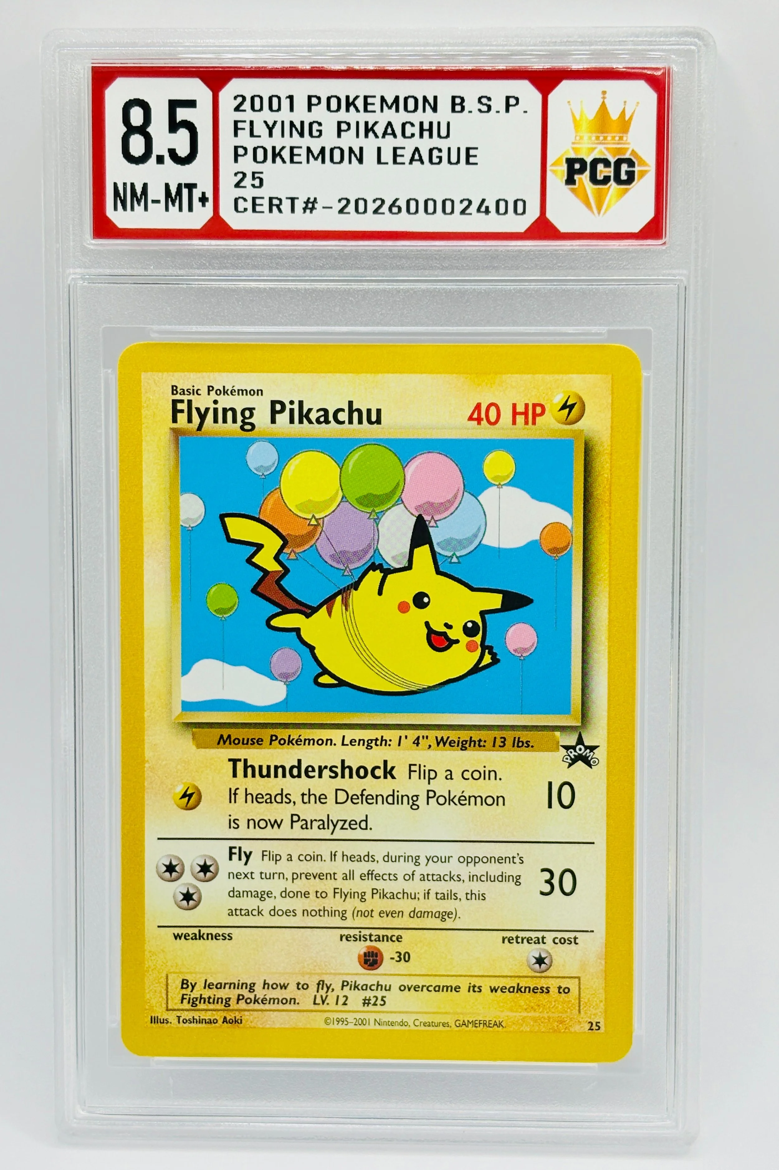#20260002400 2001 FLYING PIKACHU 8.5 NM-MT+